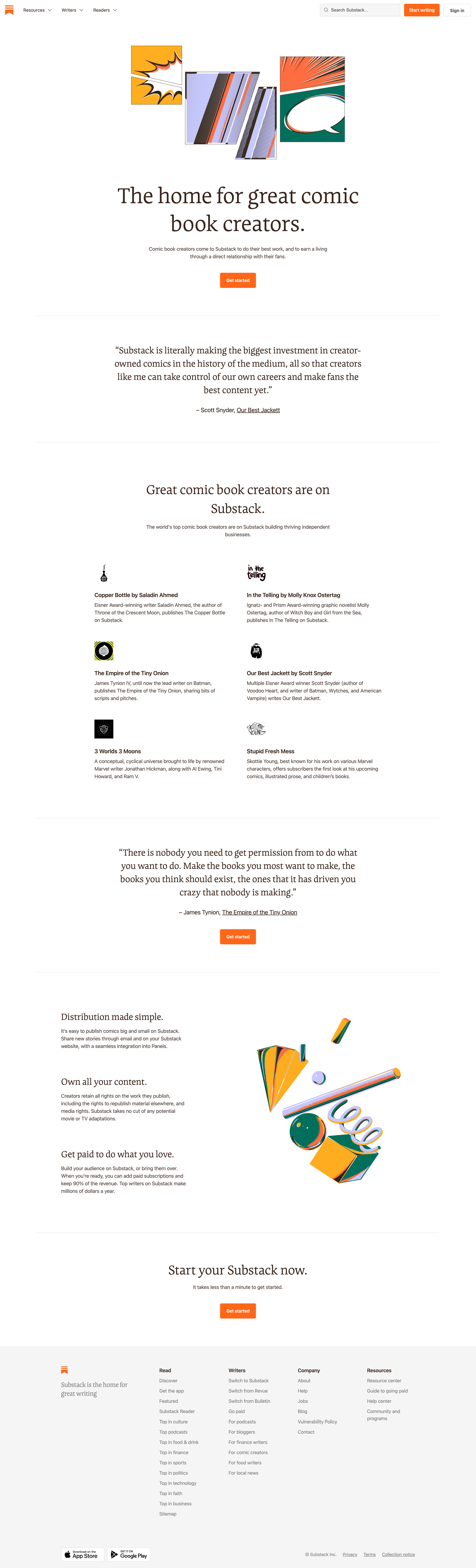 Substack - Substack for Comic Book Creators screen