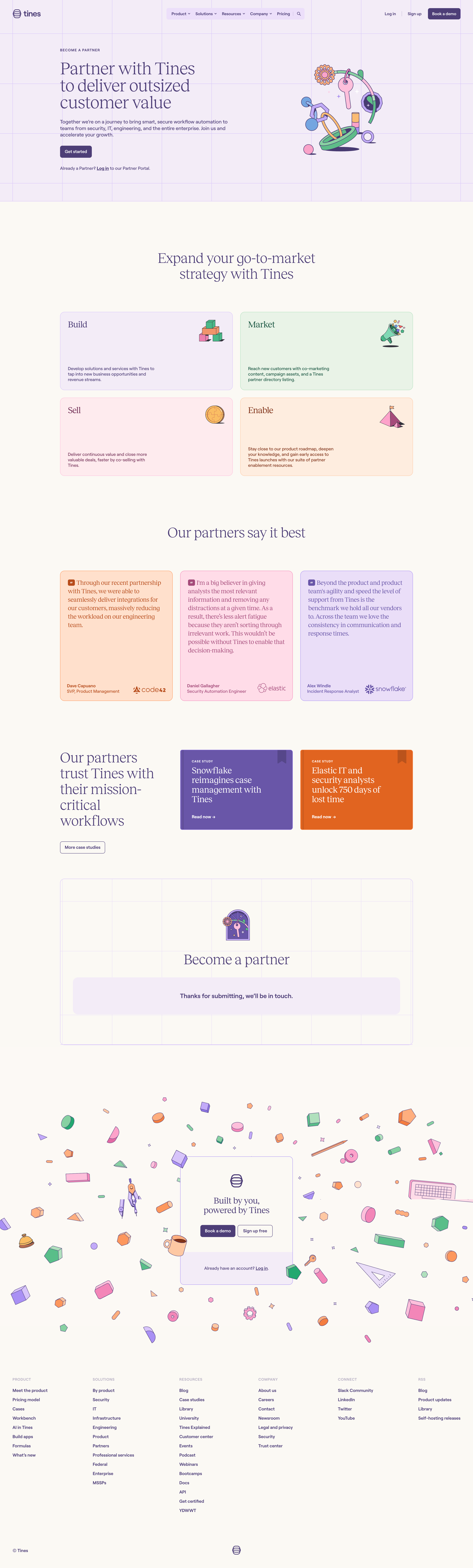 Tines - Become a partner | Tines screen
