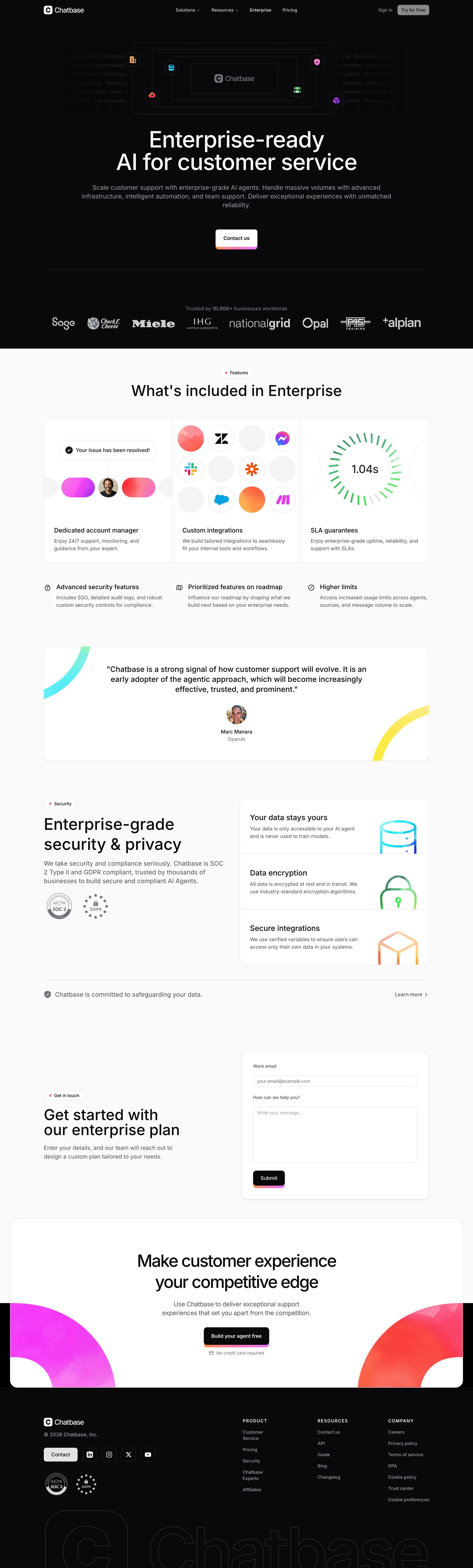 Chatbase - Enterprise AI Customer Service Platform Chatbase screen