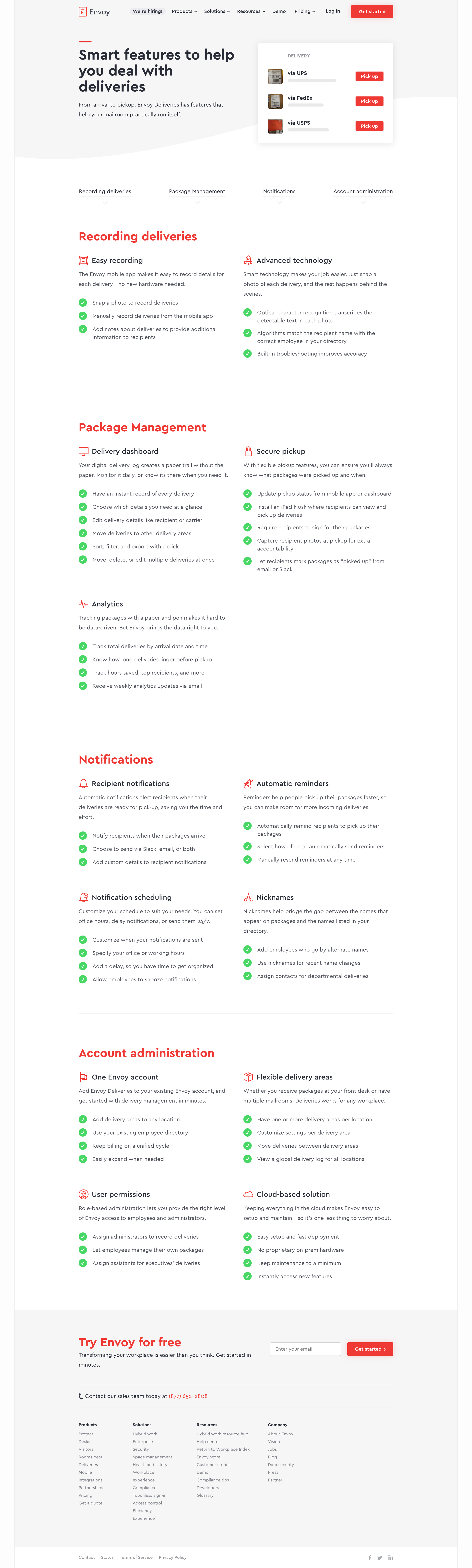 Envoy - Mailroom Management and Package Tracking - Features | Envoy screen