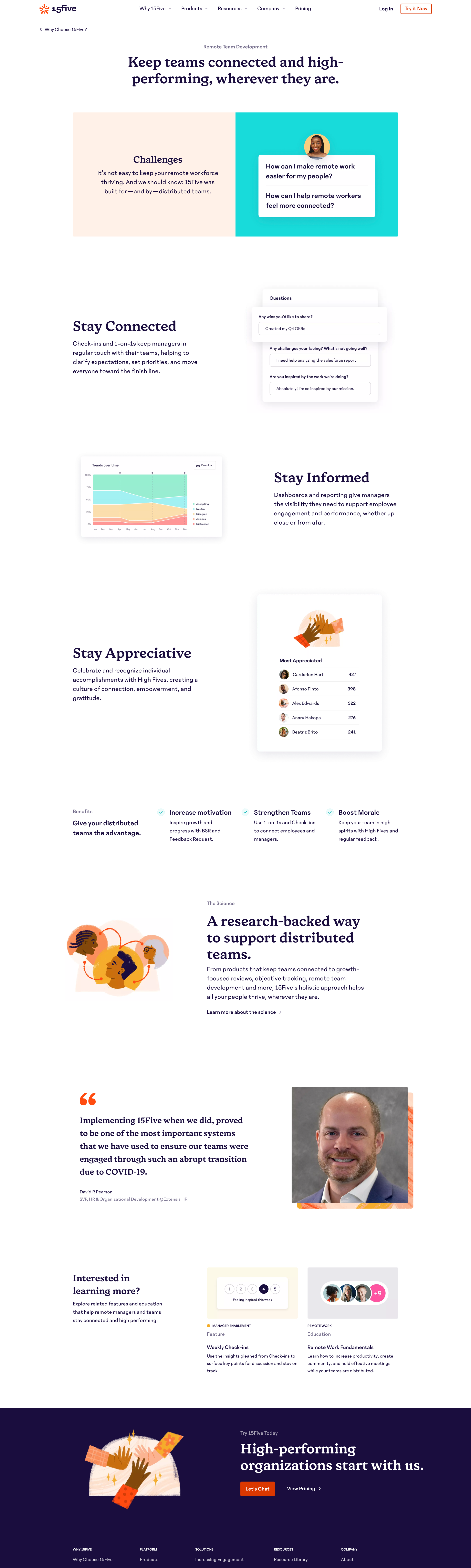 15Five - Remote Team Development - 15Five screen