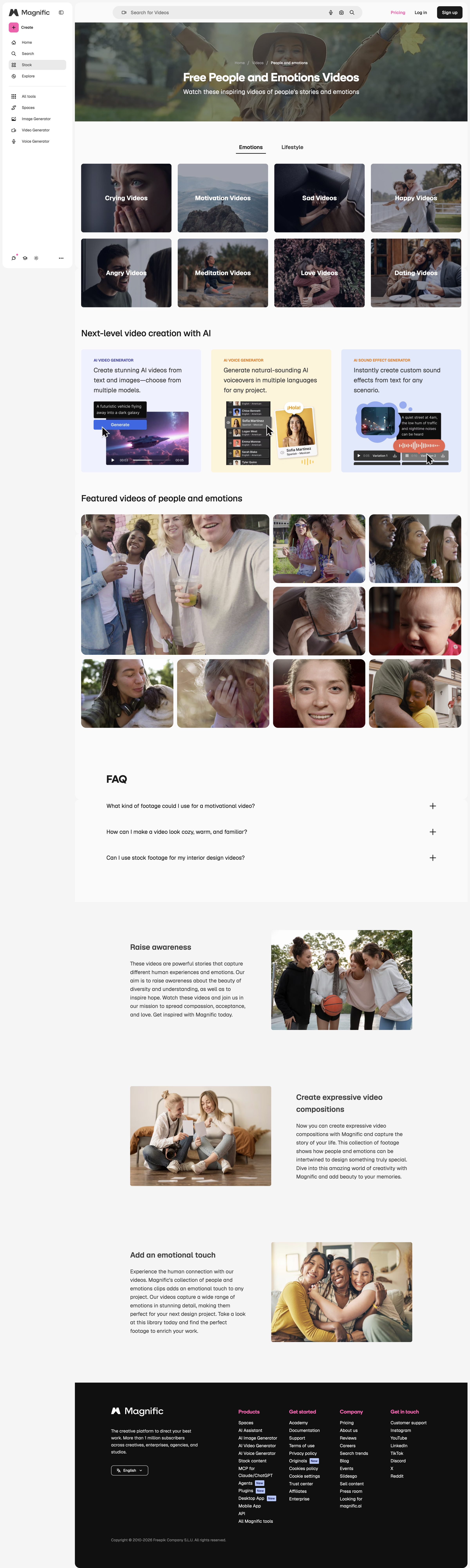 Magnific - Free People and Emotions Videos in HD and 4K to download | Magnific screen