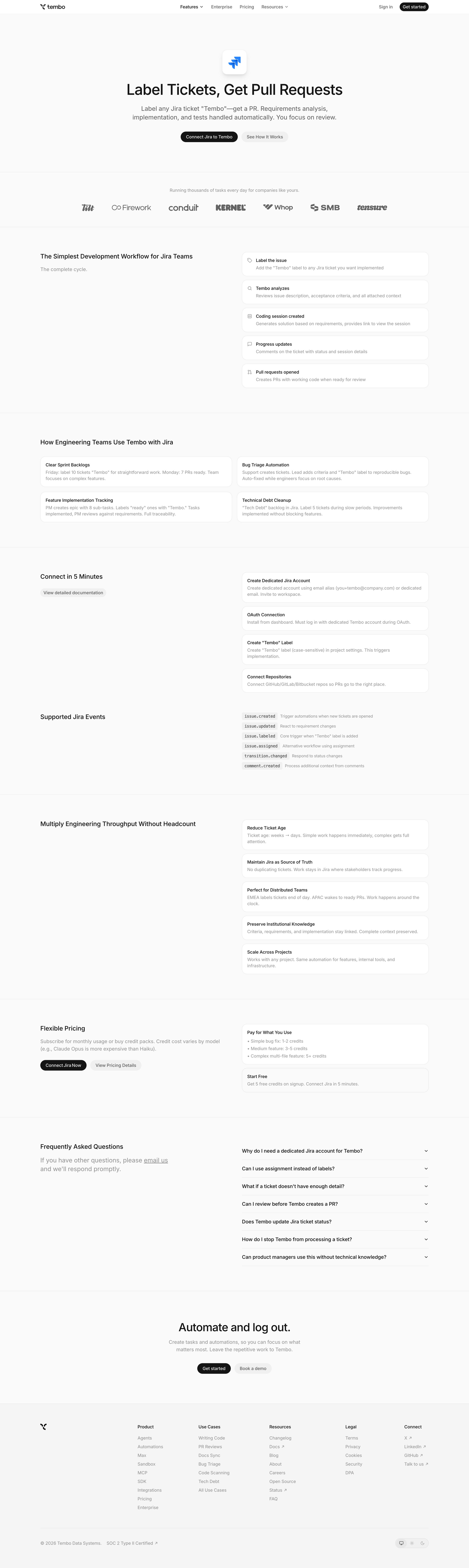 Jira AI Integration - Label to Code Tembo from Tembo