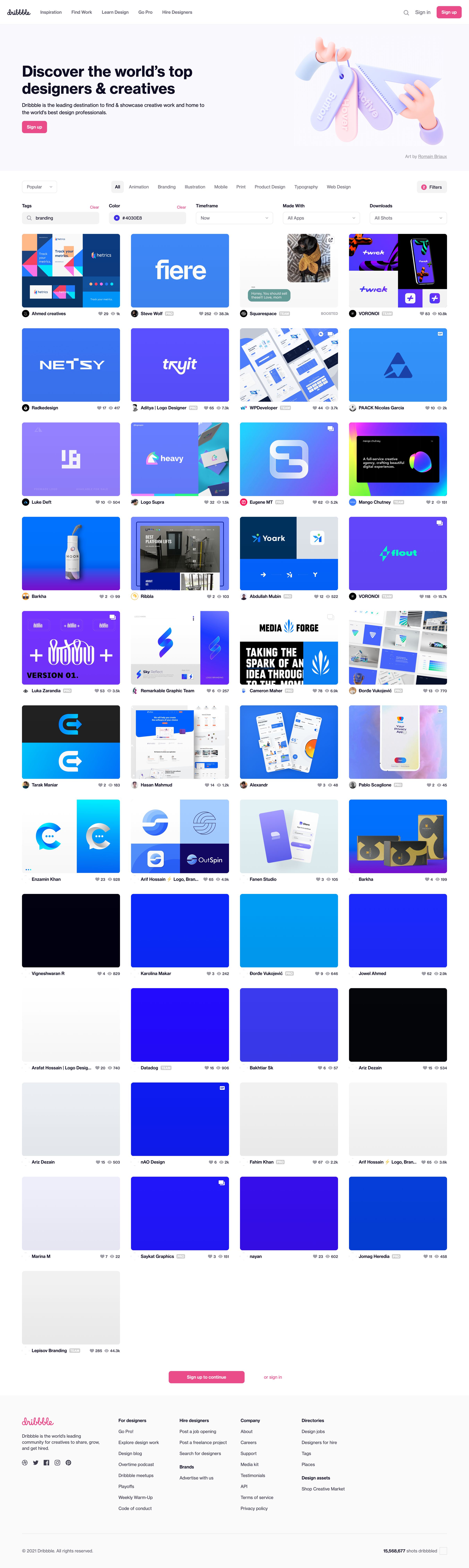 Dribbble - Dribbble - Discover the World’s Top Designers & Creative Professionals screen