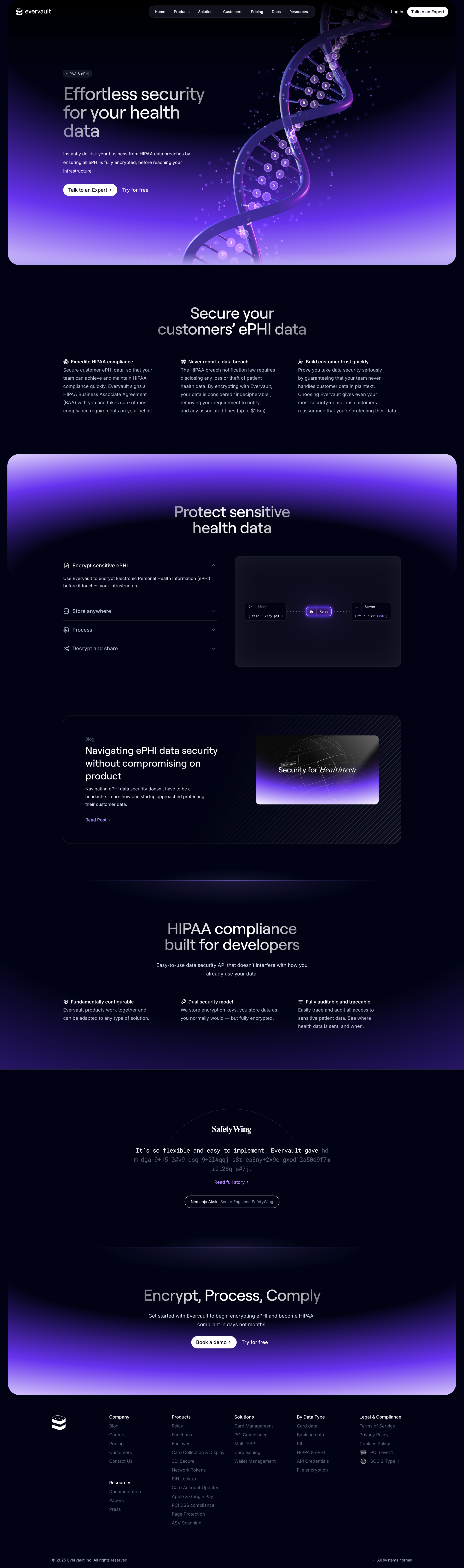 Evervault - Secure HIPAA — Evervault screen