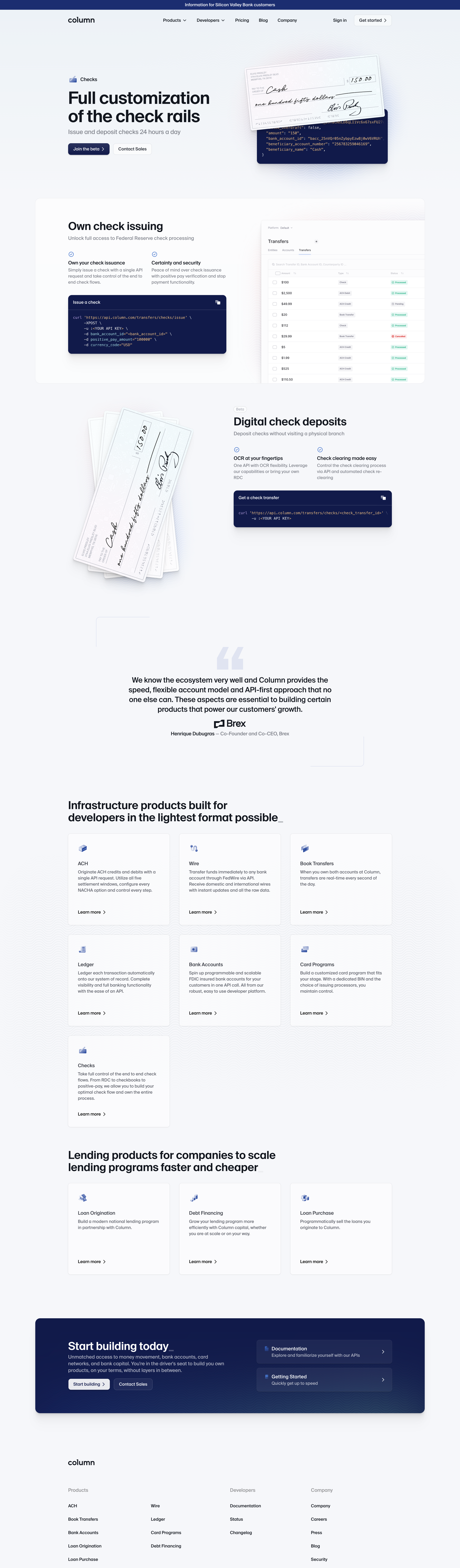 Column - Checks Beta — Column screen