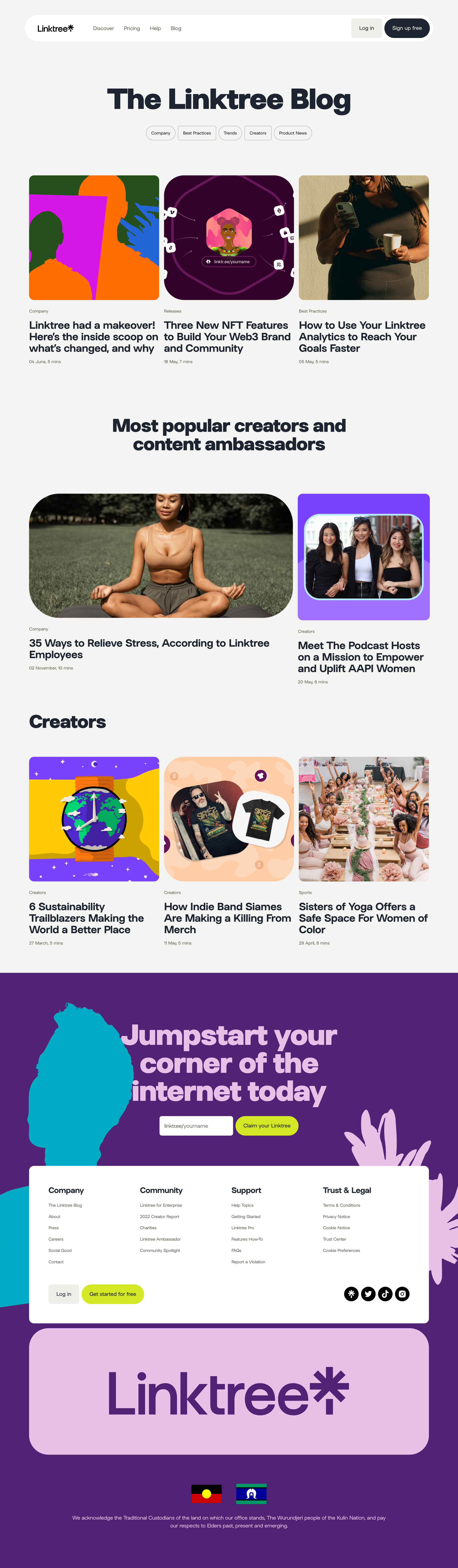 Linktree - Linktree Blog The Latest Product News, Tips | Trends screen