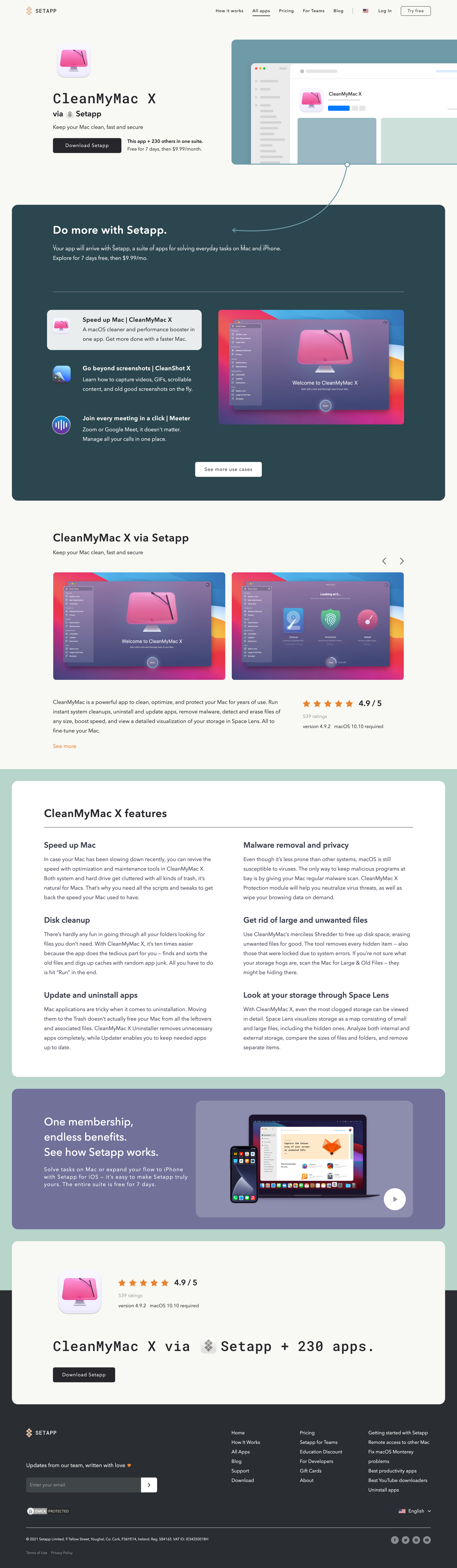 Setapp - CleanMyMac X on Setapp | Keep your Mac clean, fast and secure screen