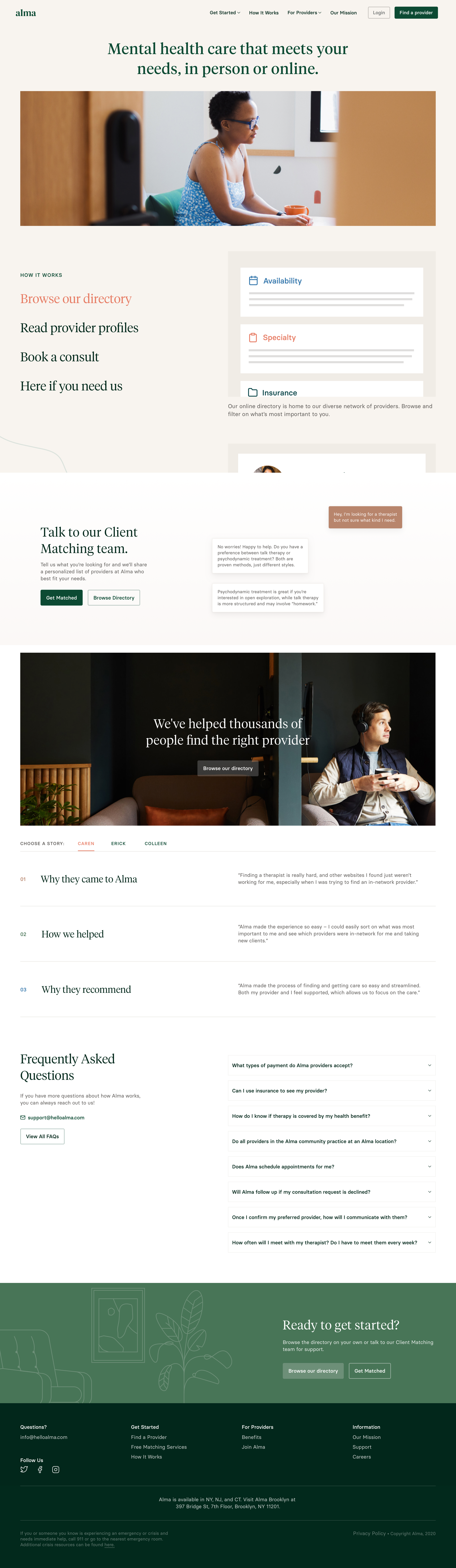 Alma - How It Works — Alma screen