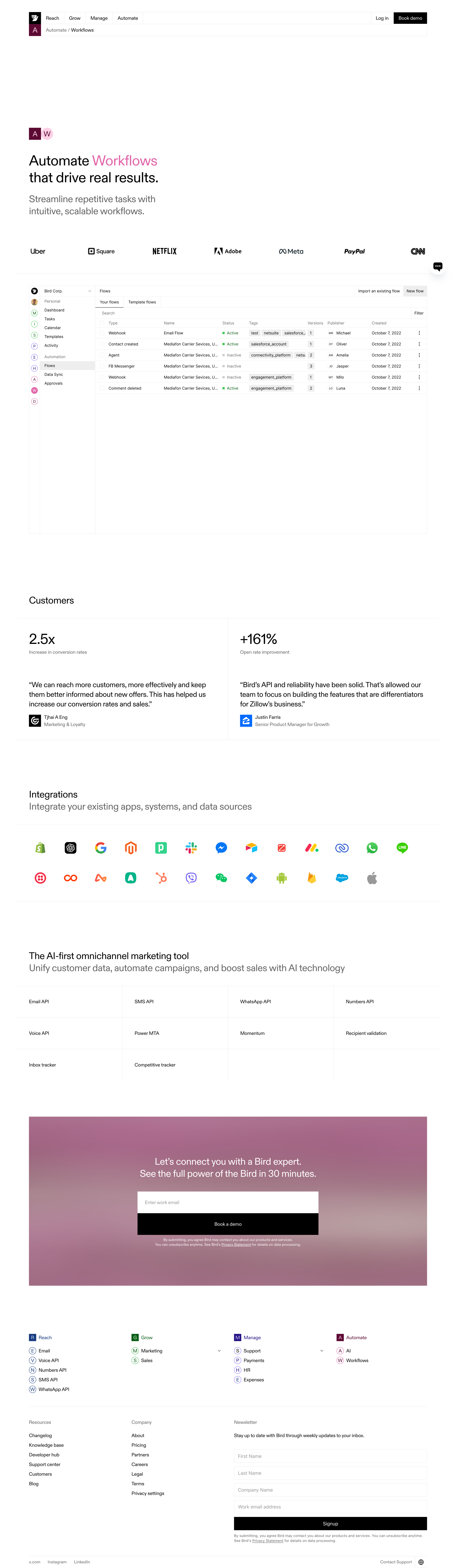 Bird - Data-Driven Customer Journey Automation Powered by AI Bird screen