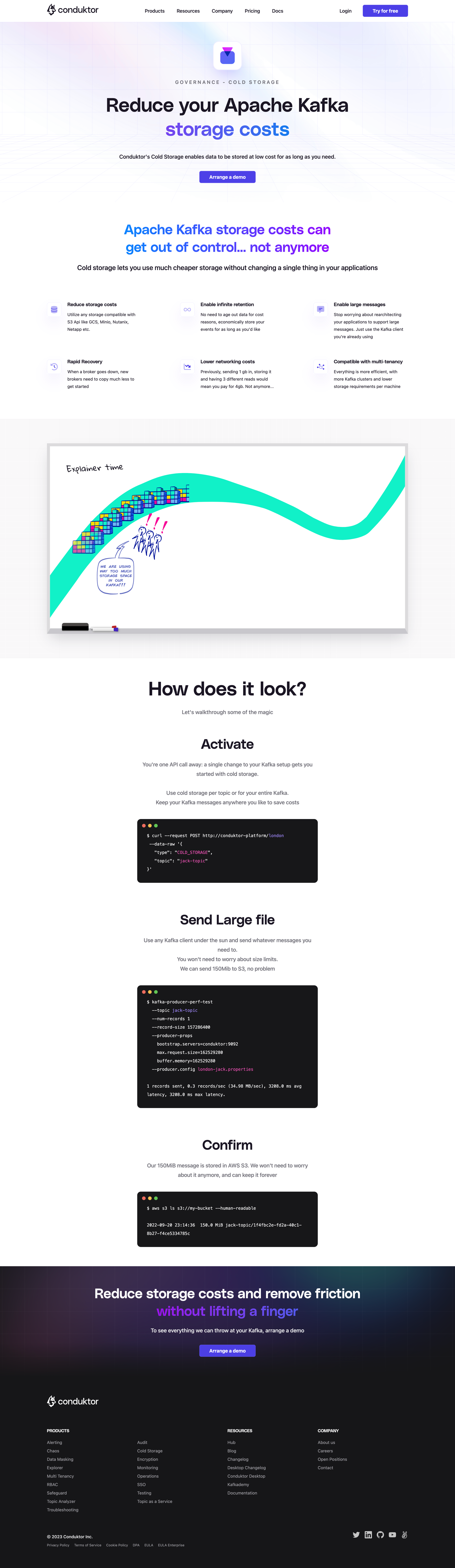 Conduktor - Conduktor Cold Storage | The Apache Kafka Platform screen