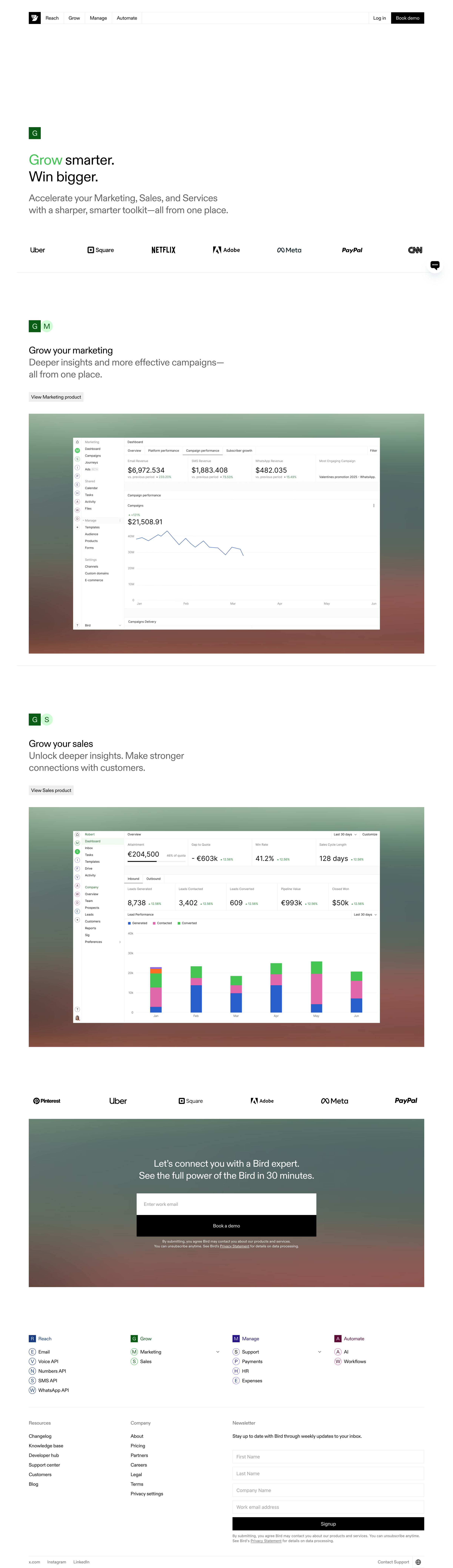 Bird - Grow from Bird Unified Toolkit for Marketing, Sales & Service screen