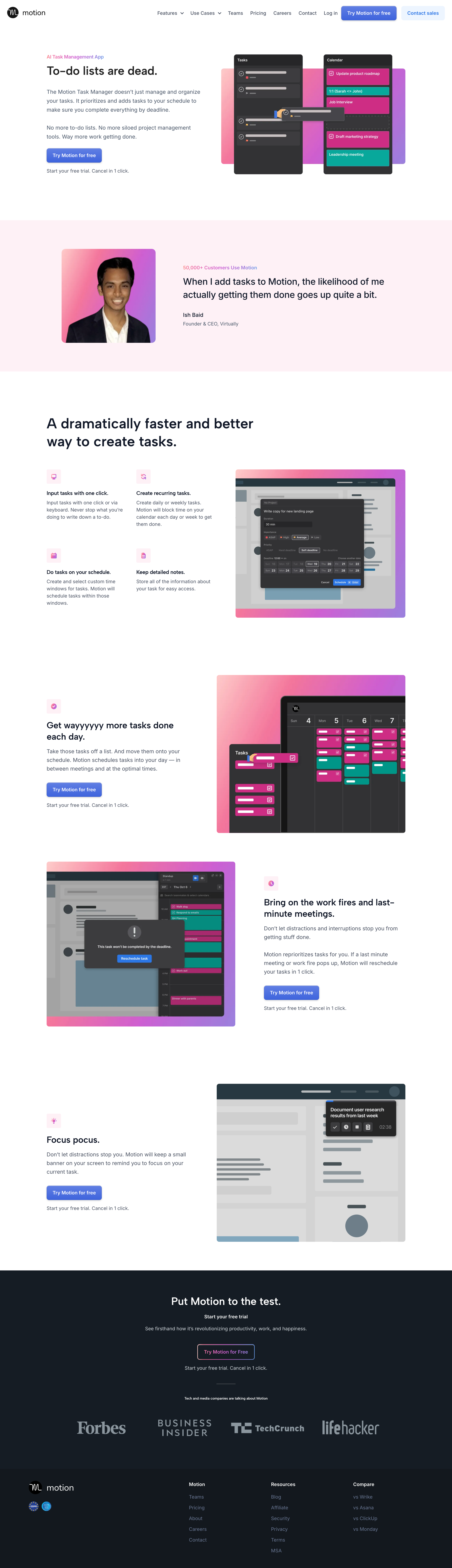 Motion - The 1 AI Task Manager | Dont Sweat Work Fires Last Minute Tasks screen