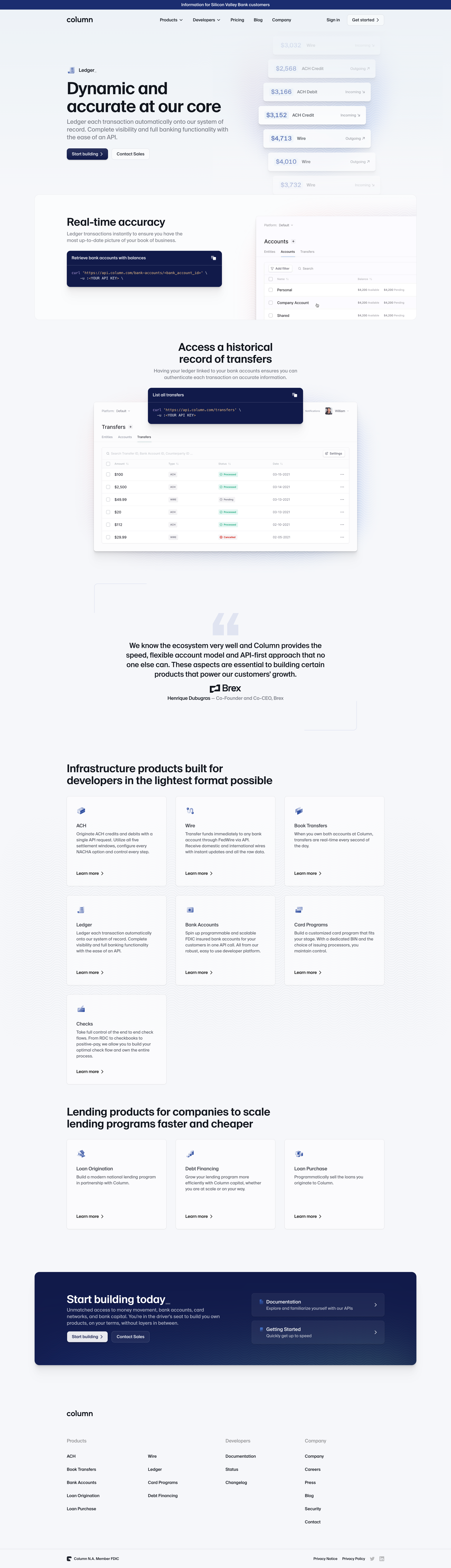 Column - Ledger — Column screen