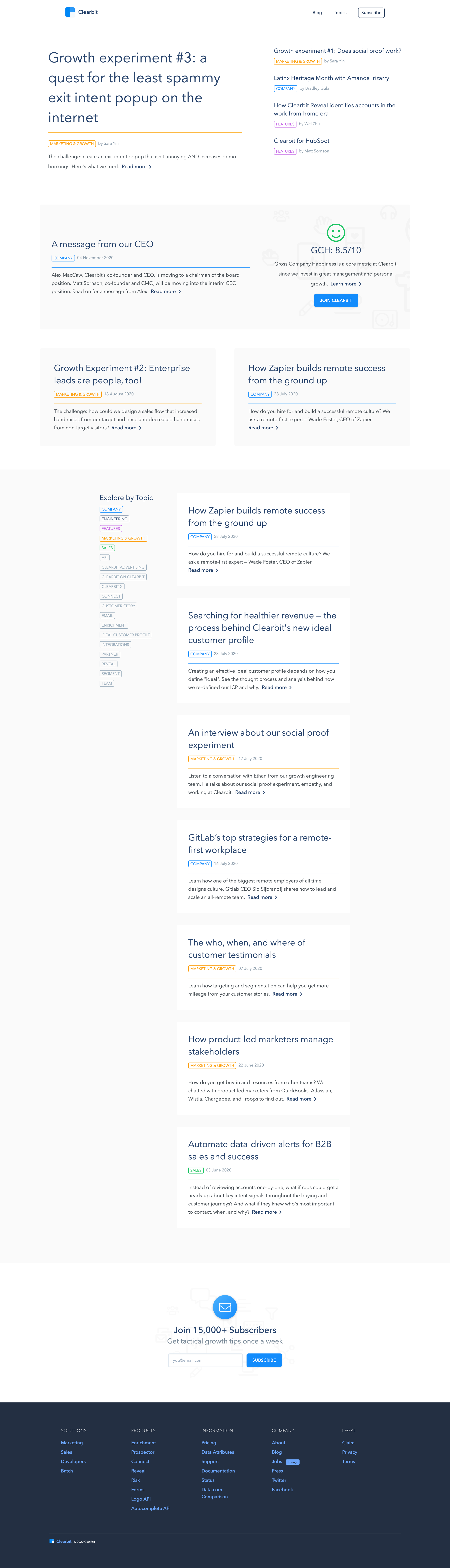 Clearbit screen