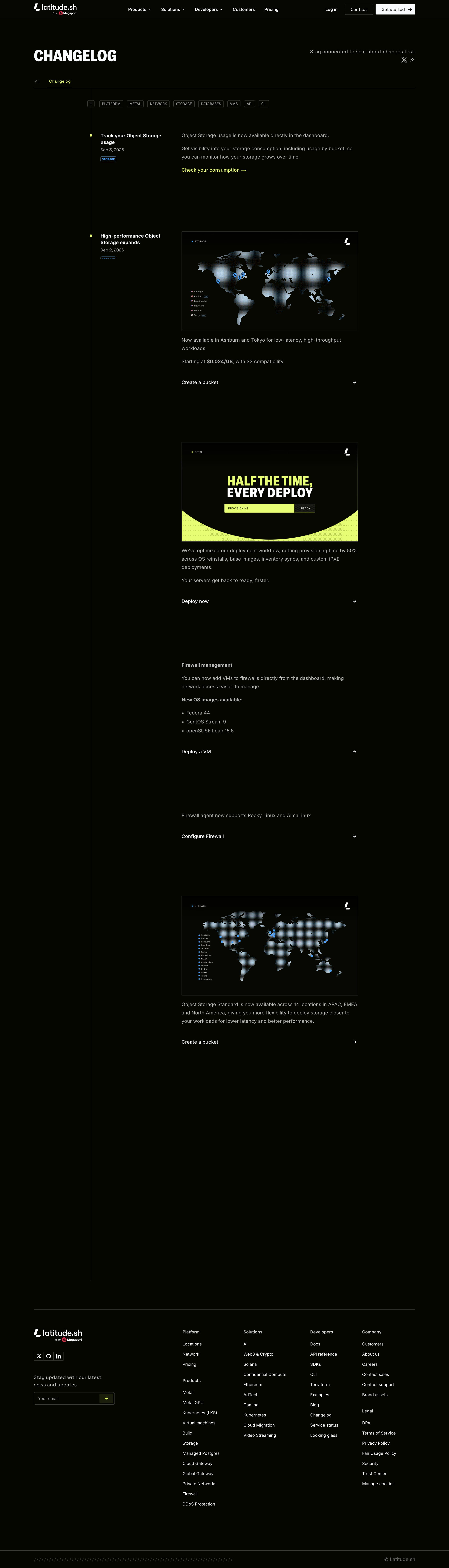 Latitude.sh - What's new at Latitude.sh - Latitude.sh screen