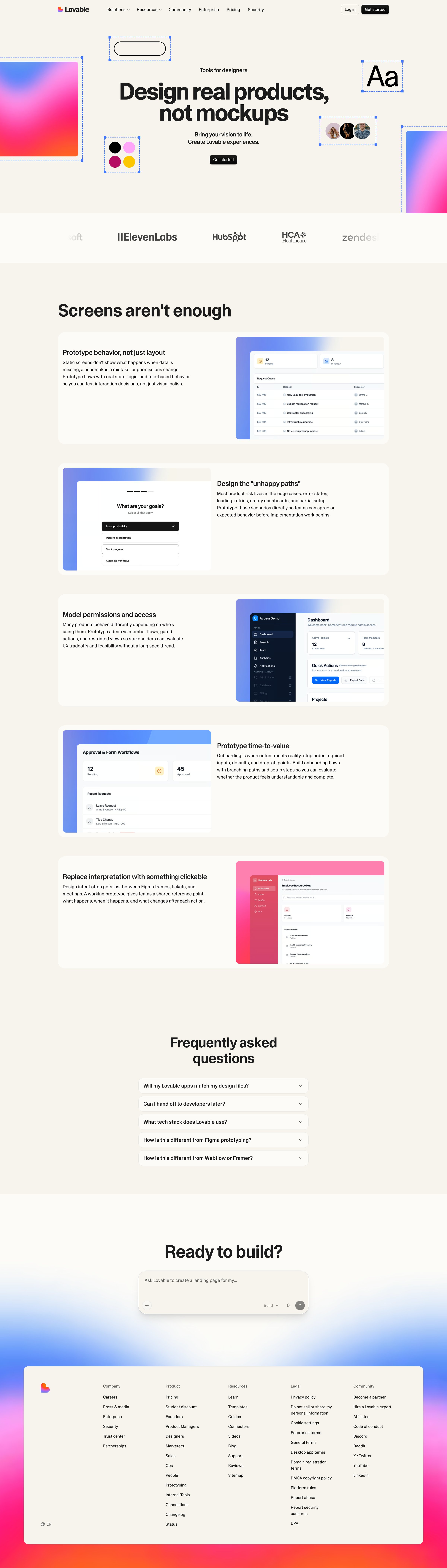Lovable - AI Tools for Designers Best No-Code App Builder for Designers Lovable screen