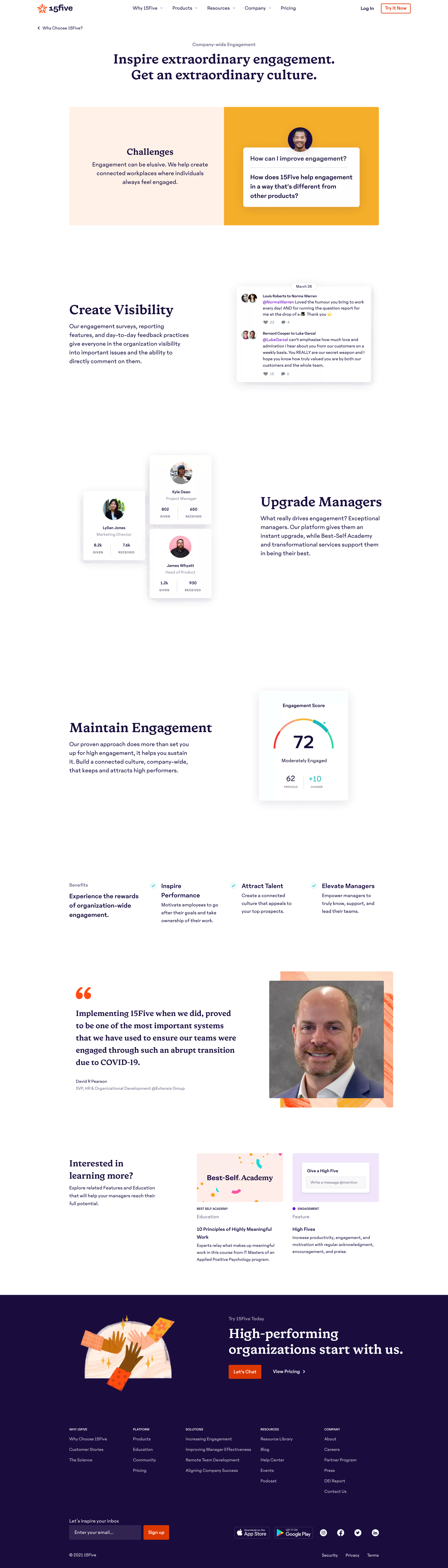 15Five - Increasing Engagement - 15Five screen