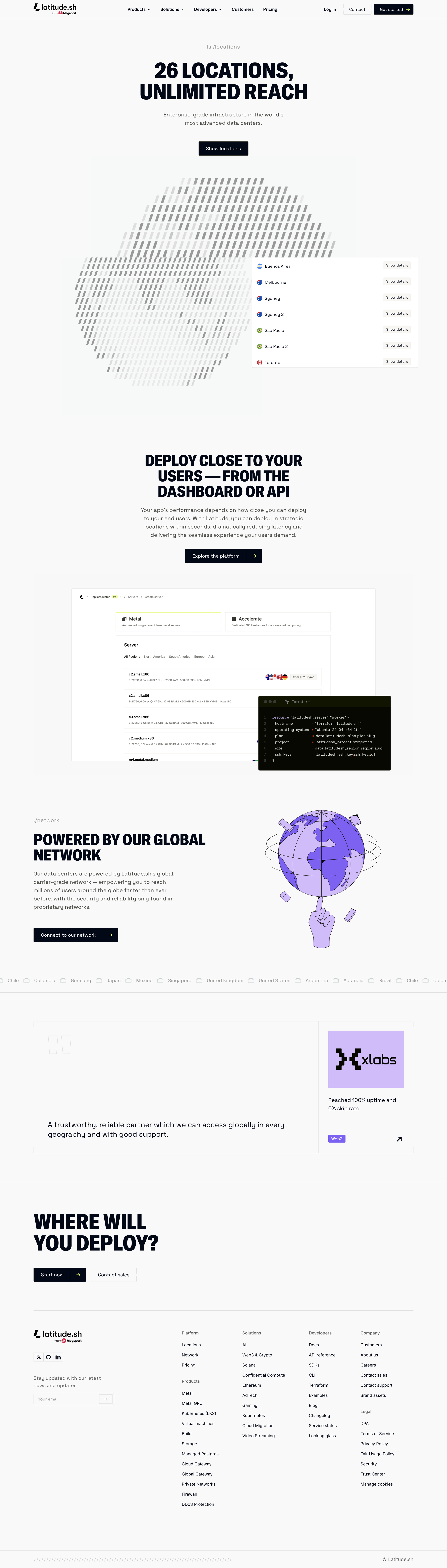Latitude.sh - Global regions to deploy dedicated servers and custom projects - Latitude.sh screen