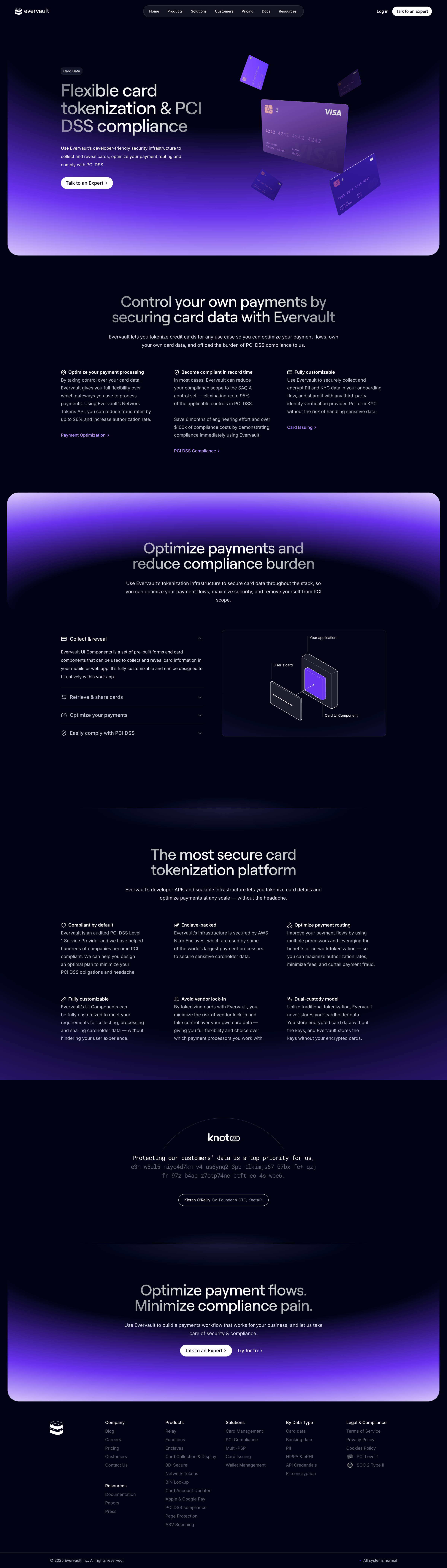 Evervault - Secure Card Data — Evervault screen