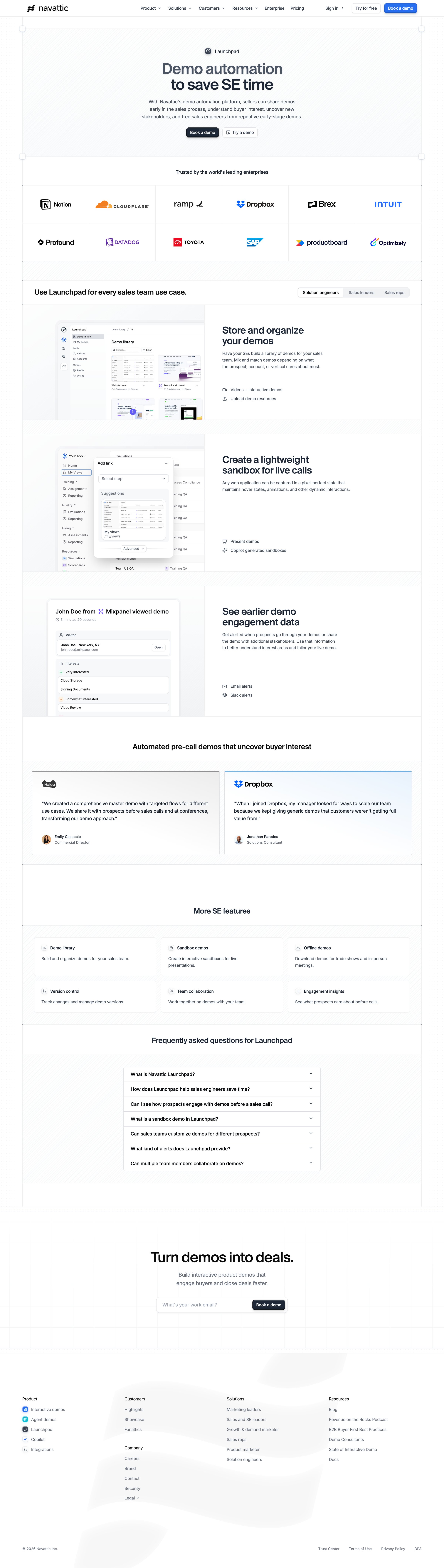 Navattic - Navattic Launchpad Demo Automation for Sales Teams screen