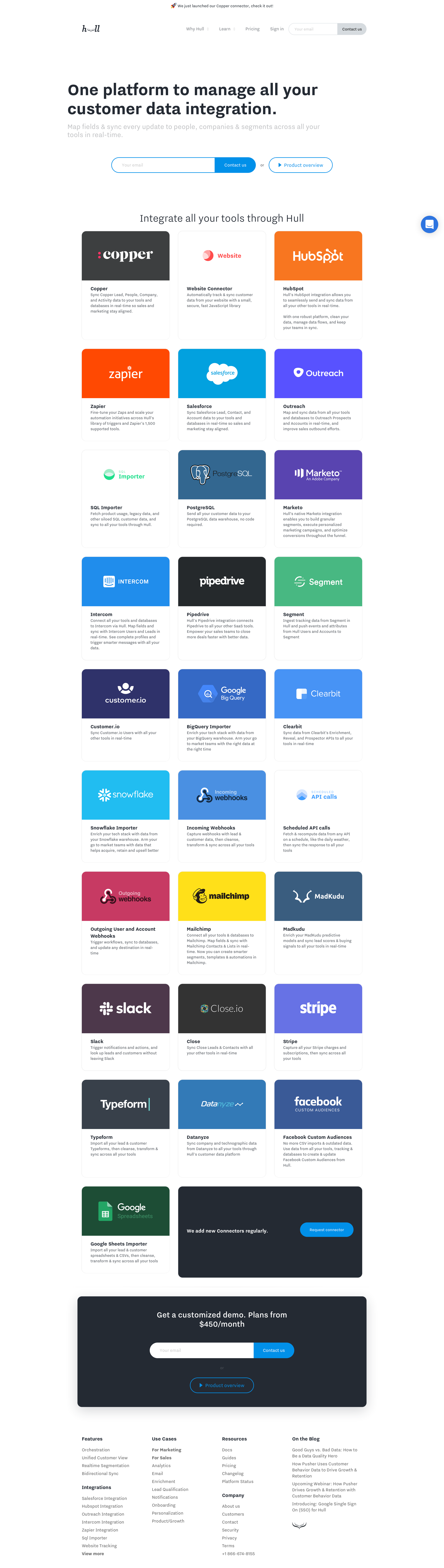 Hull - One Platform To Integrate & Manage Your Customer Data. screen