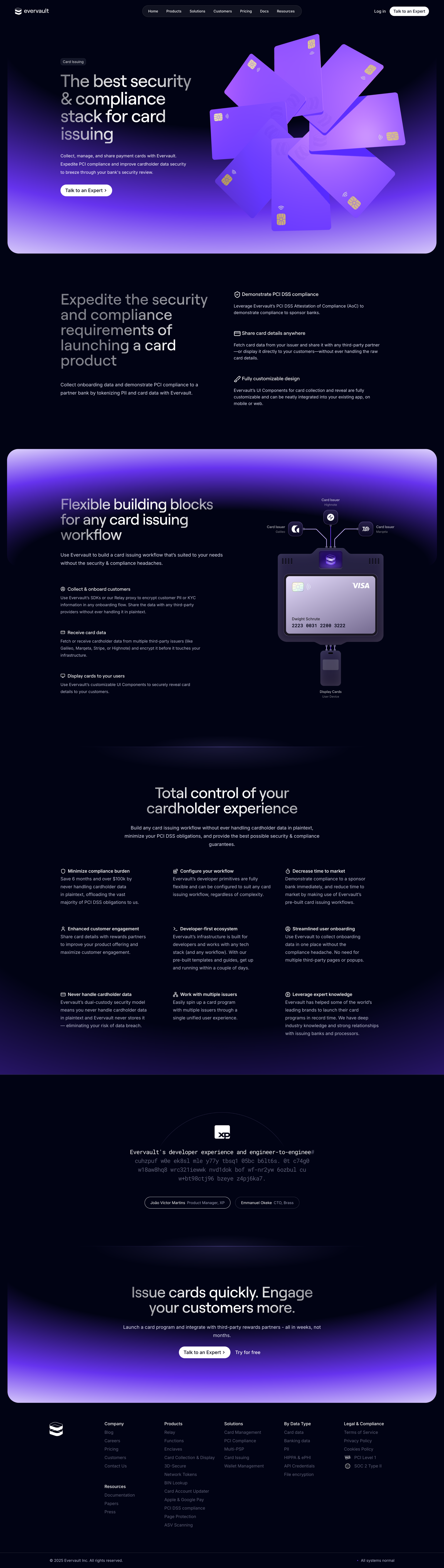 Evervault - Card Issuing — Evervault screen