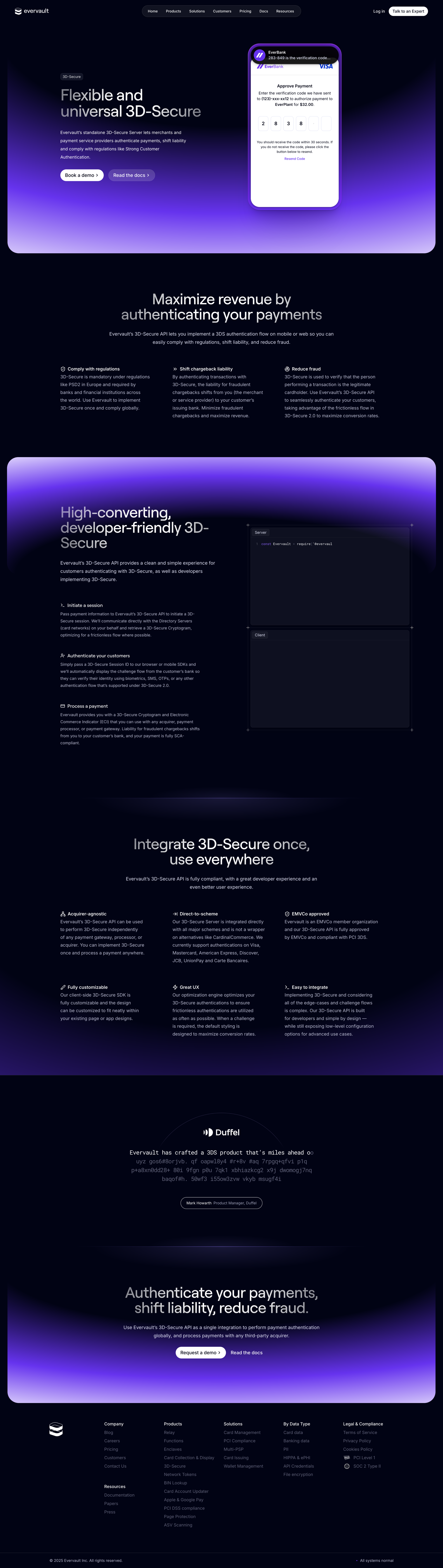 Evervault - 3D Secure — Evervault screen