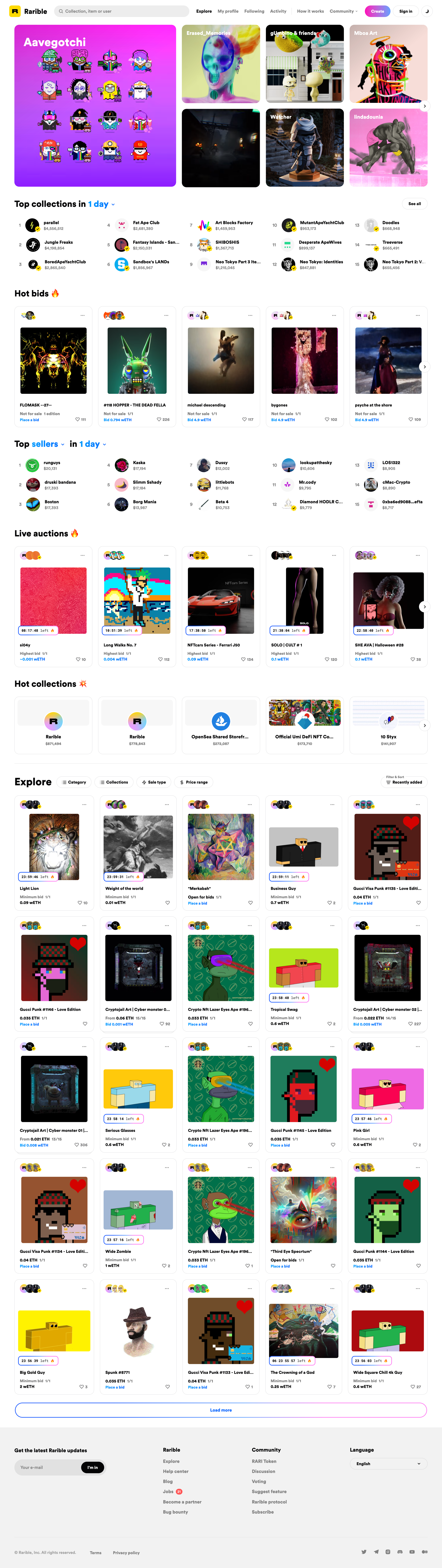 Rarible - Rarible – Create, sell or collect digital items secured with bloc screen