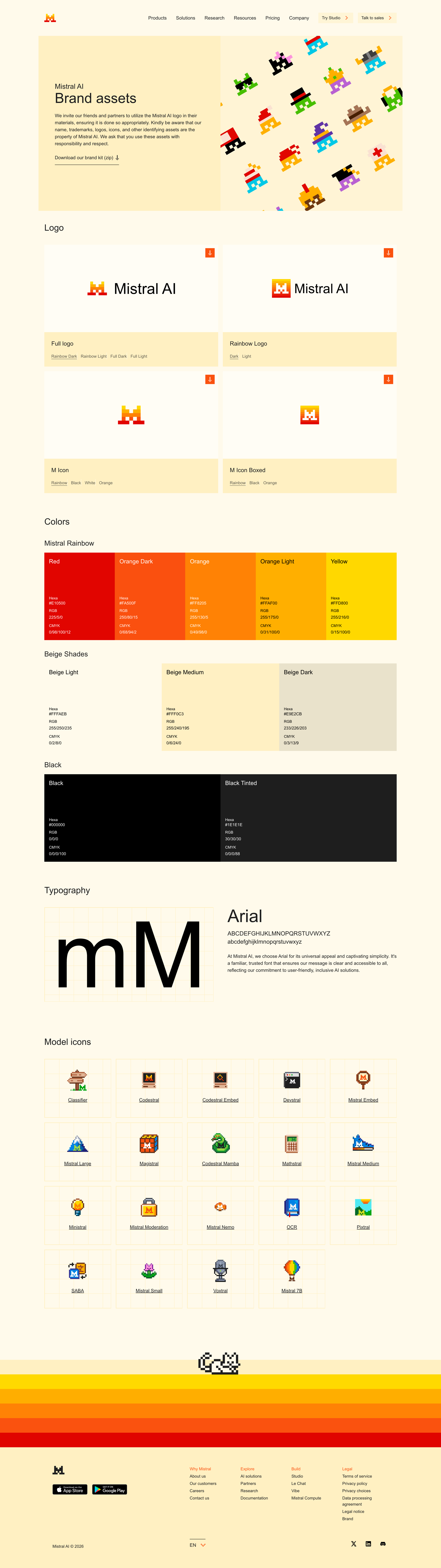 Mistral - Brand assets Mistral AI screen