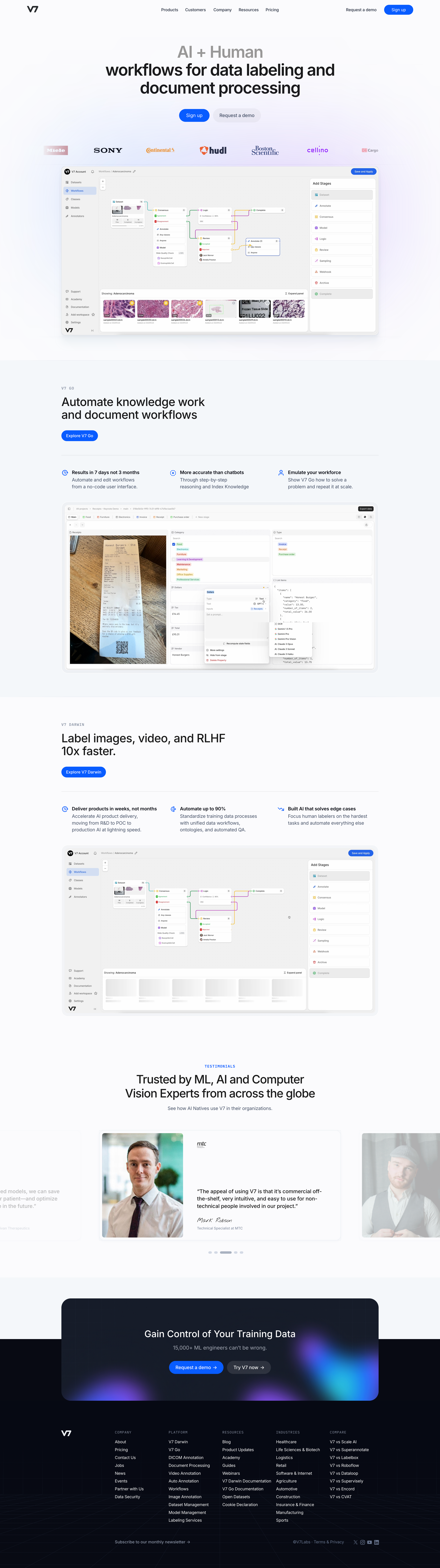 V7 - V7 - Build Trustworthy AI at Scale | Automate Labeling screen