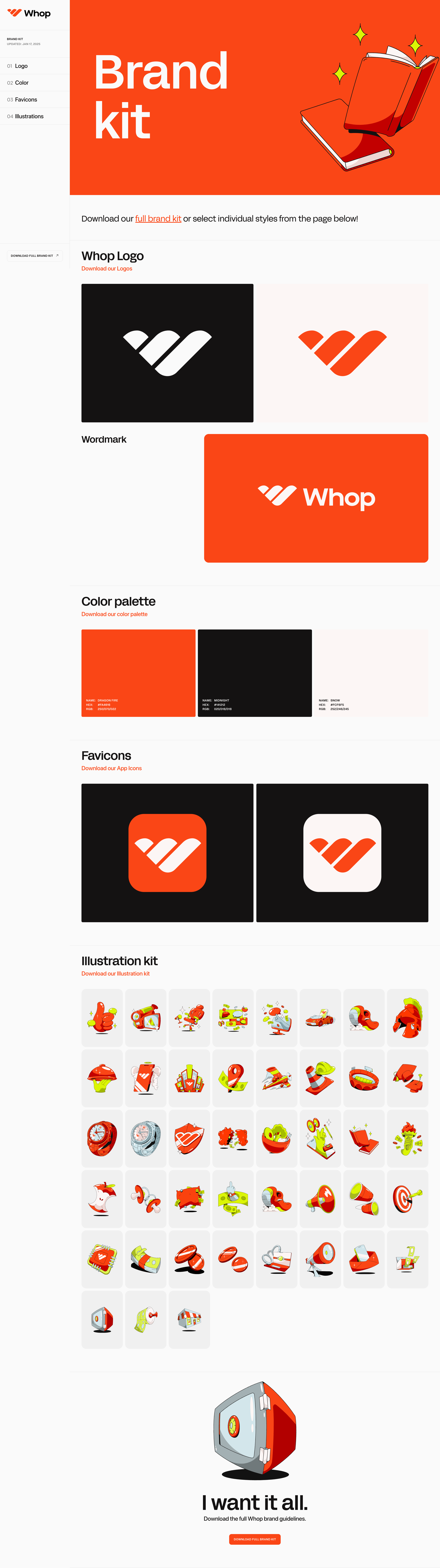 Whop - Whop - Brand Kit screen