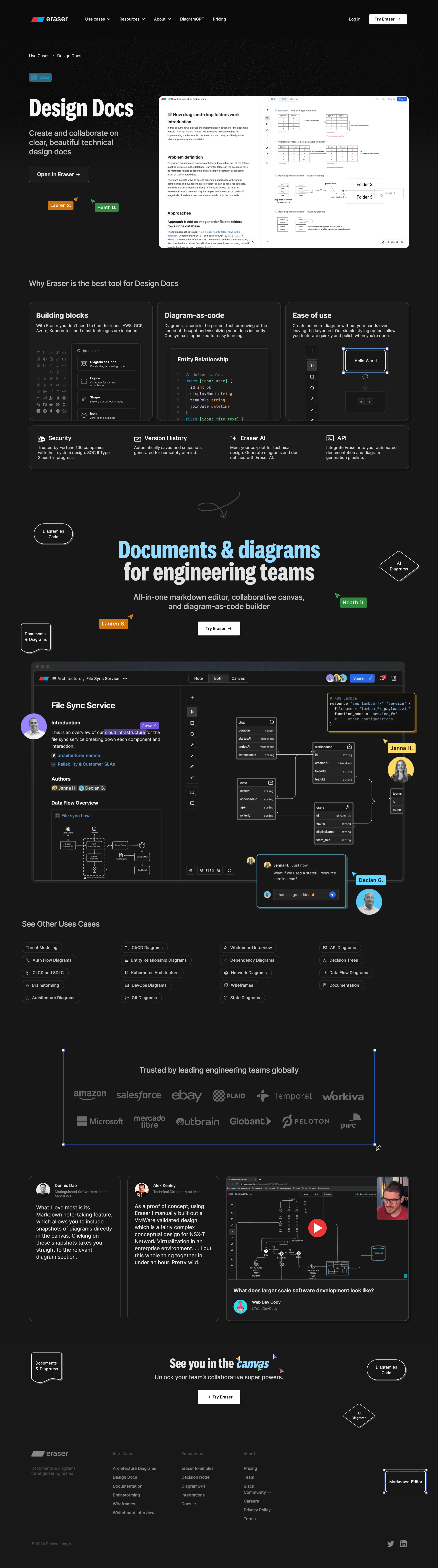 Eraser - Eraser Design Docs screen