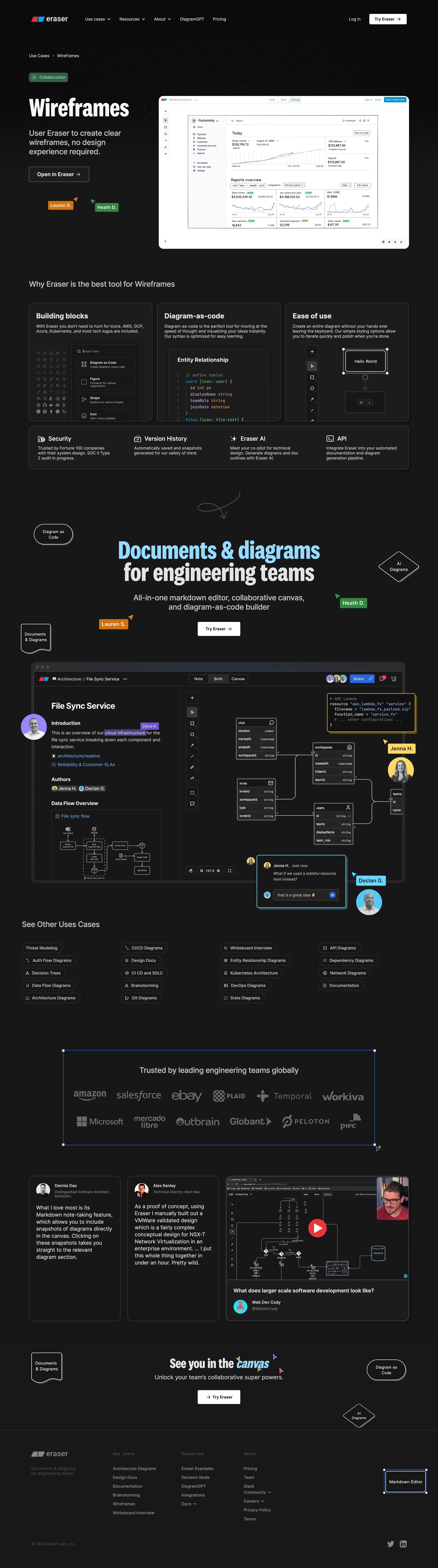 Eraser - Eraser Wireframes screen