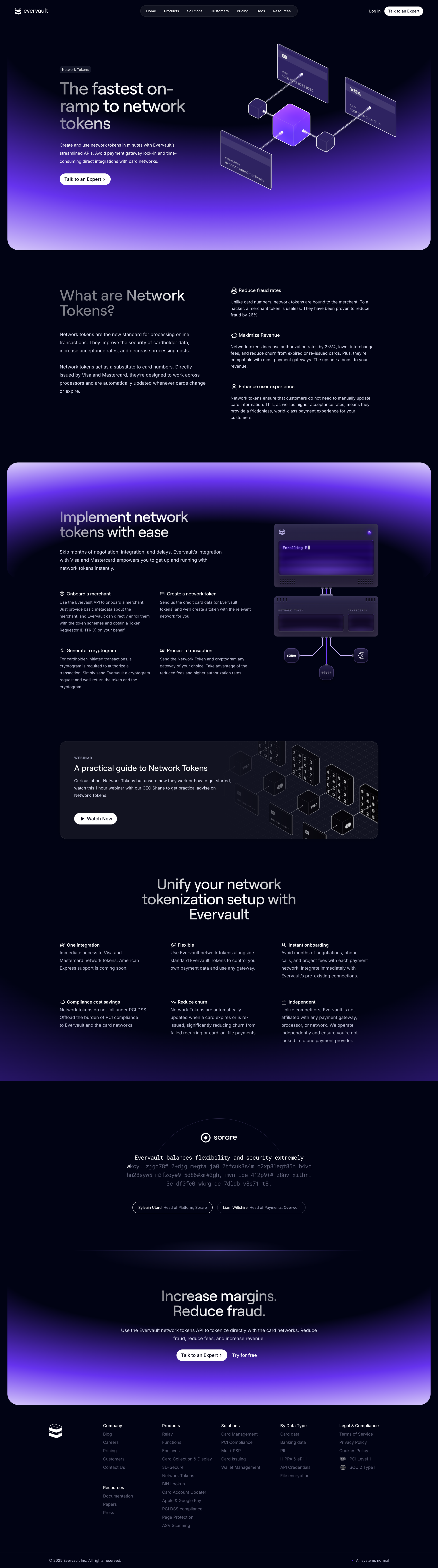 Evervault - Network Tokens — Evervault screen