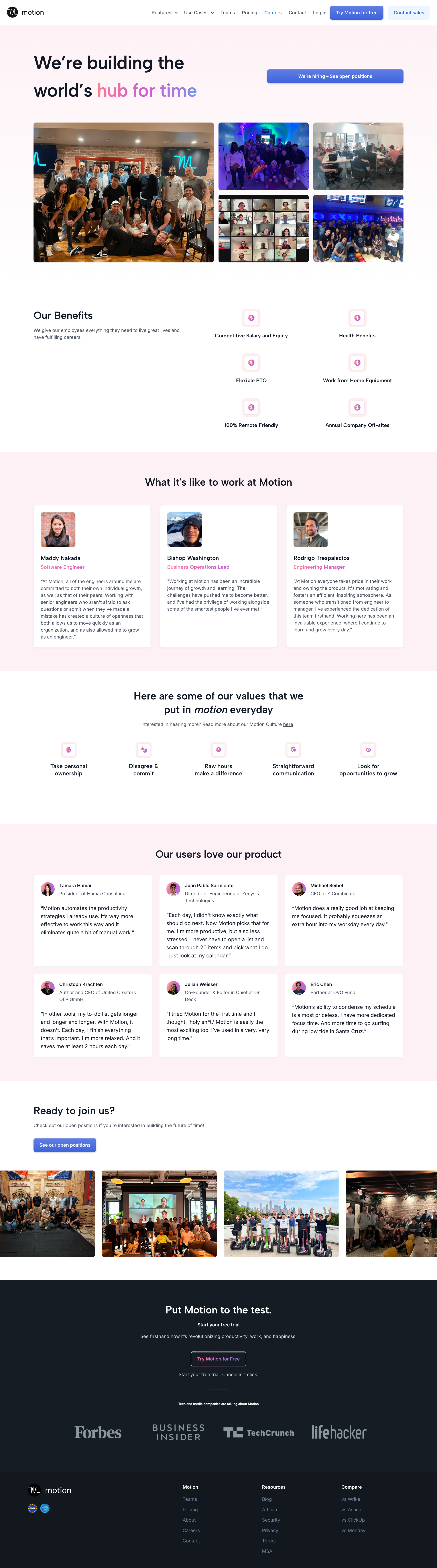Motion - Motion Careers screen