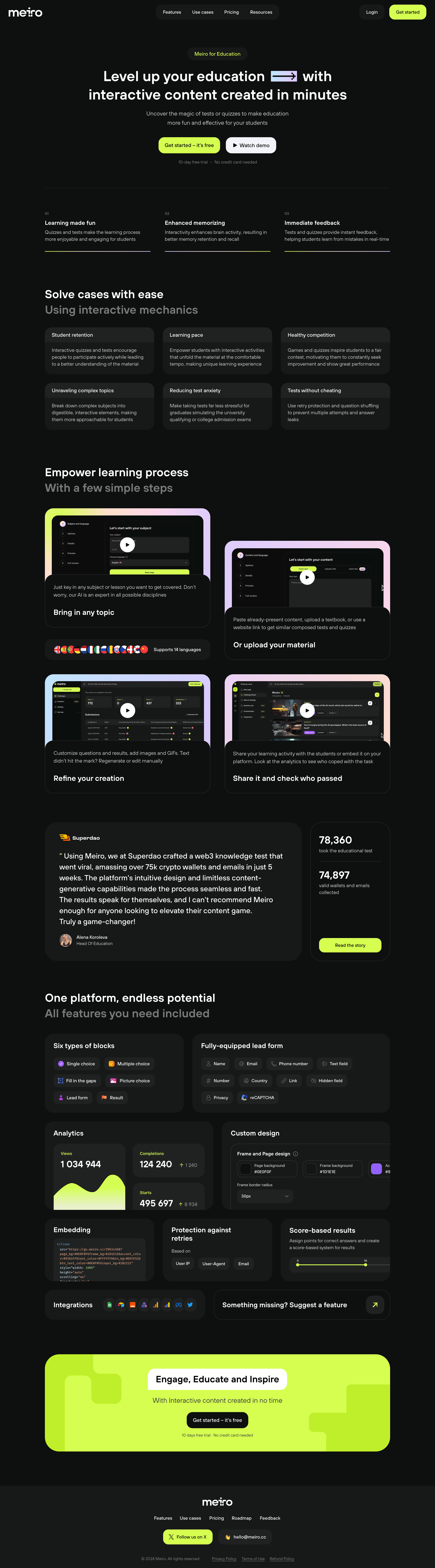 Meiro - Meiro for Education · Level up your education with interactive co screen