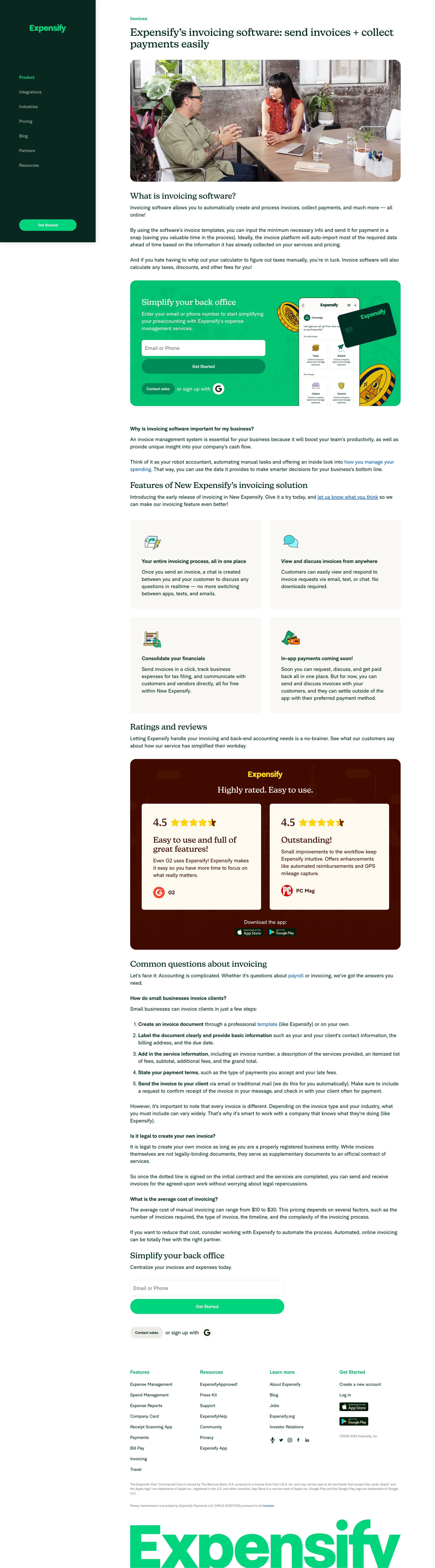 Expensify - Best Invoicing Software for Your Business July 2024 screen
