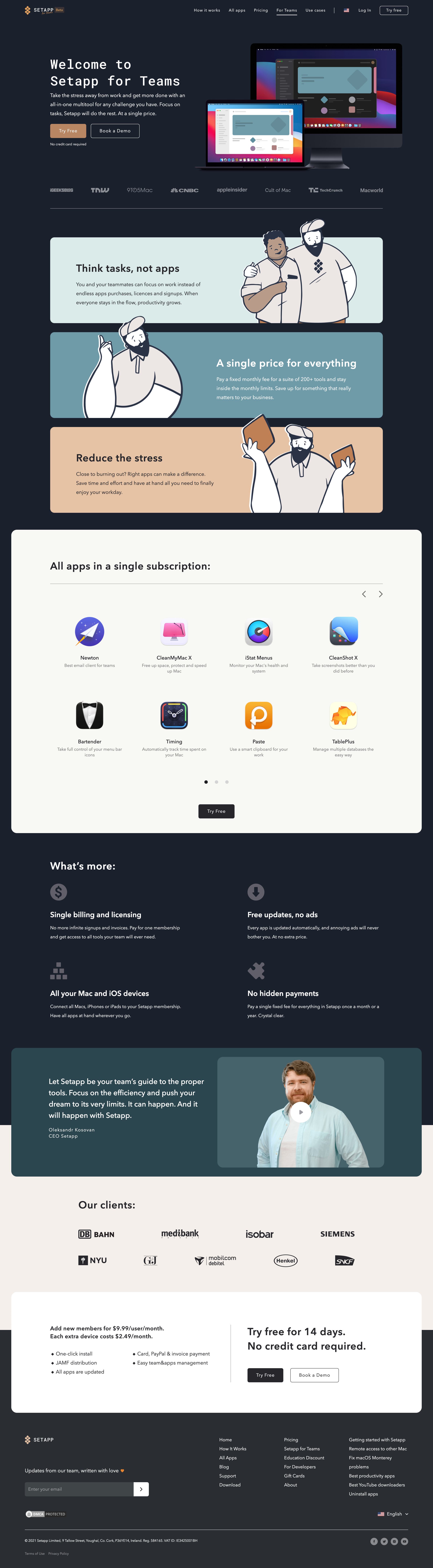 Setapp - Setapp for Teams screen