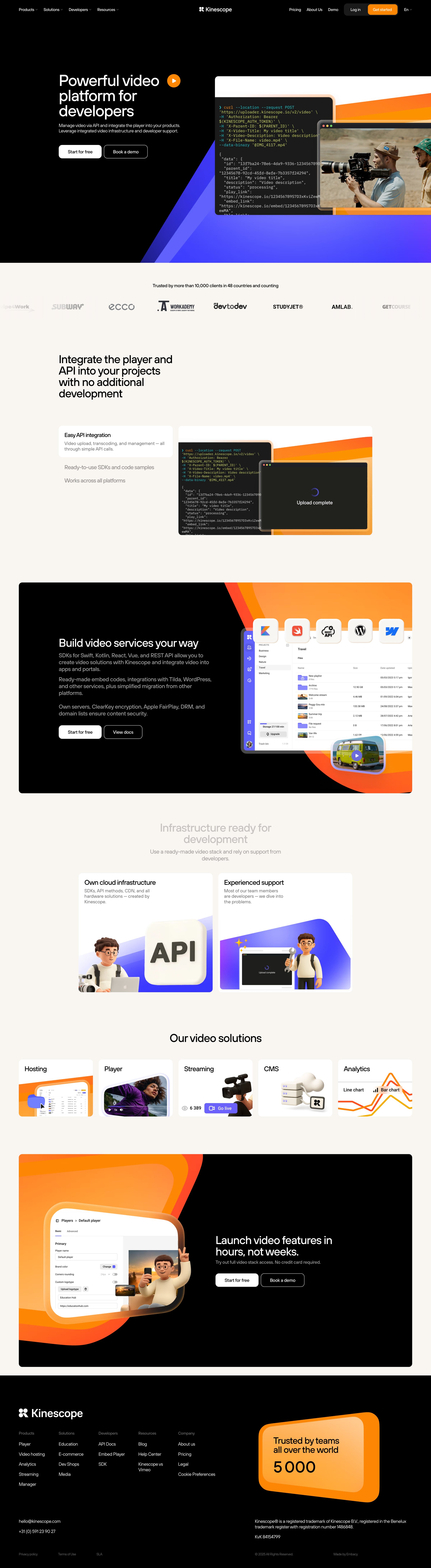 Kinescope - Video Platform for Developers — API & SDK Kinescope screen