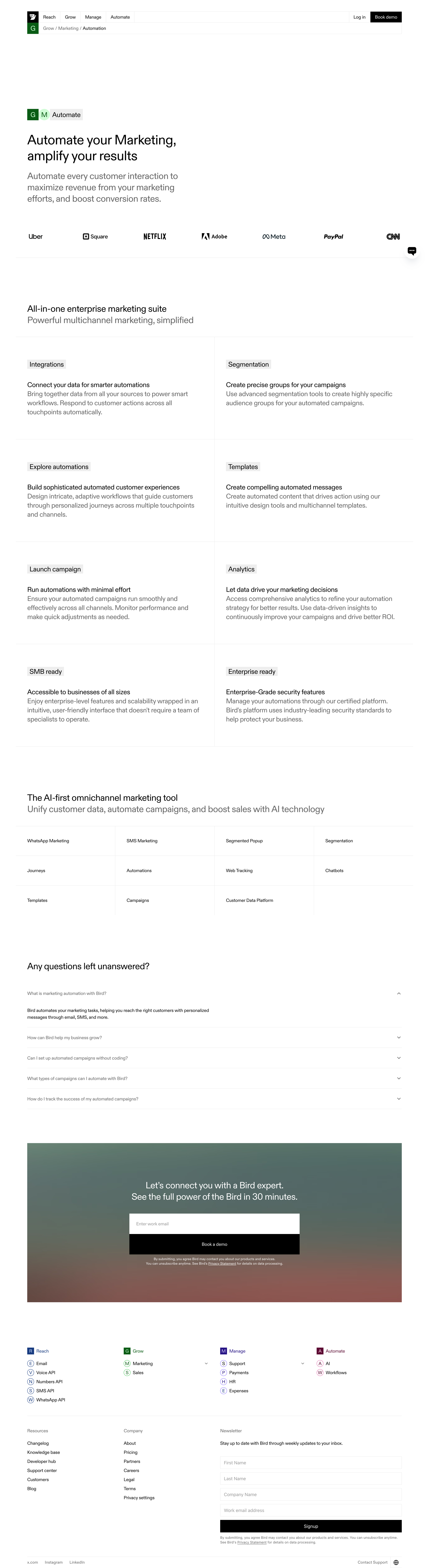 Bird - AI-Driven Marketing Automation for Customer Engagement screen