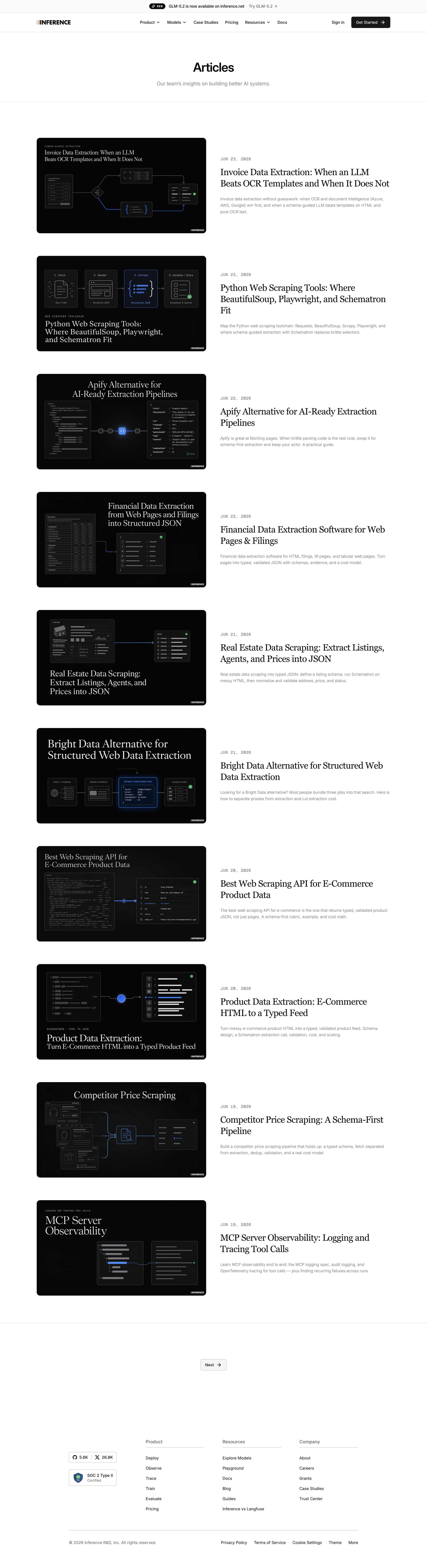 Inference - Content | Inference.net screen