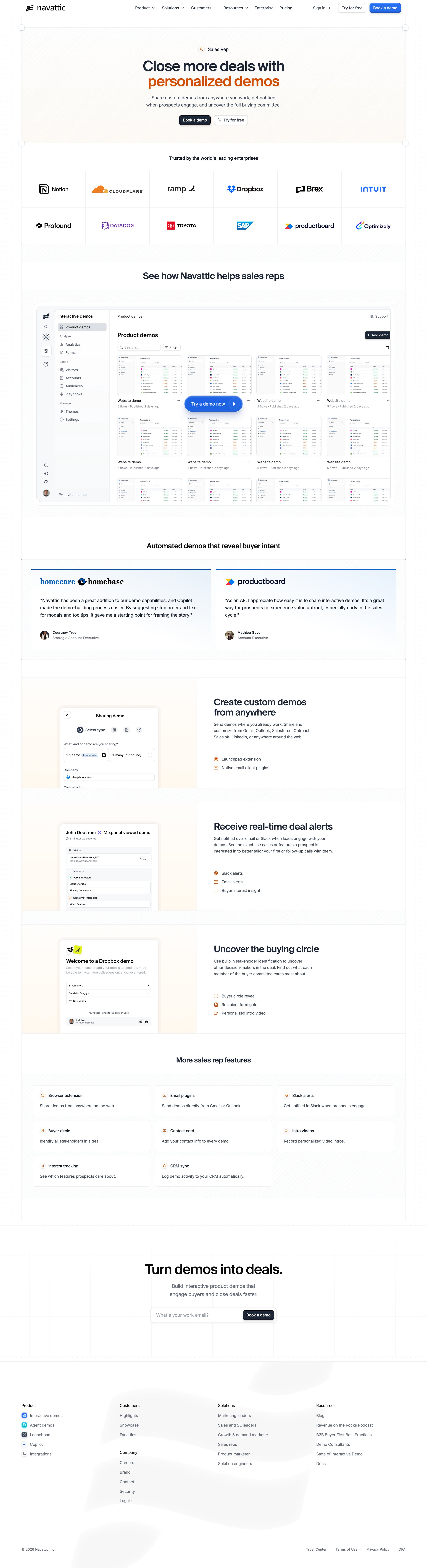 Navattic - Interactive Demos for Sales Reps screen