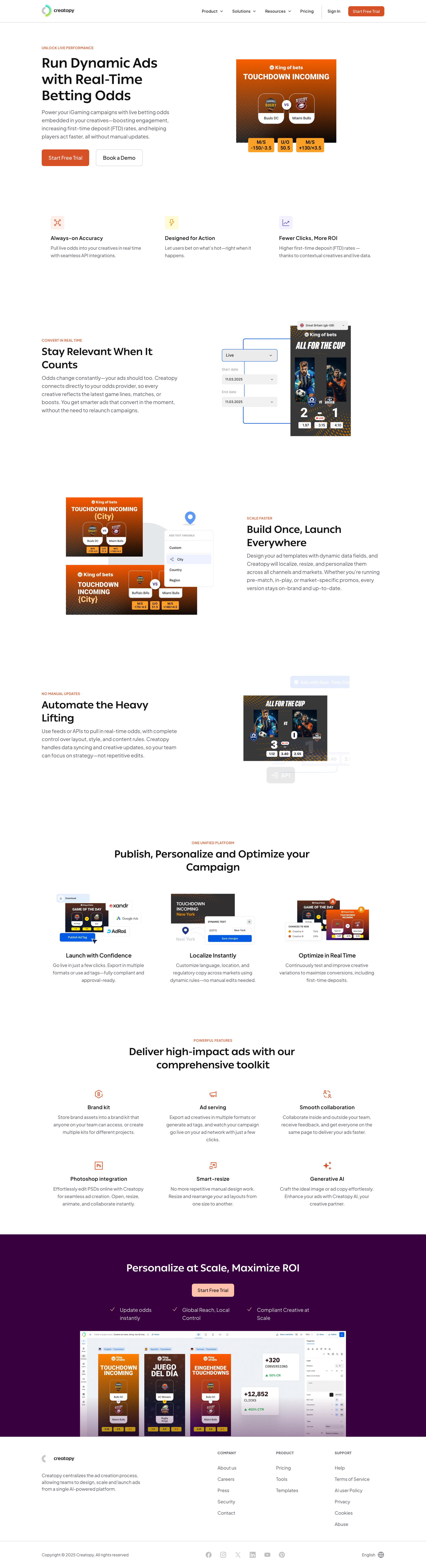 Creatopy - Boost Your iGaming Campaigns with the Live Odds Feature - Creatopy screen