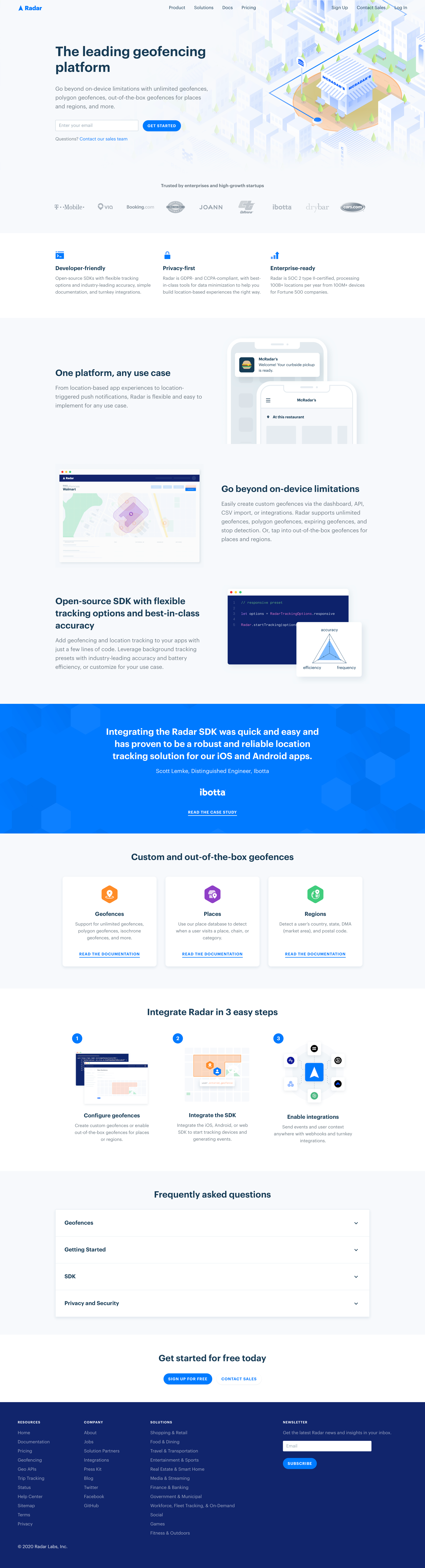Radar - Geofencing | Radar screen
