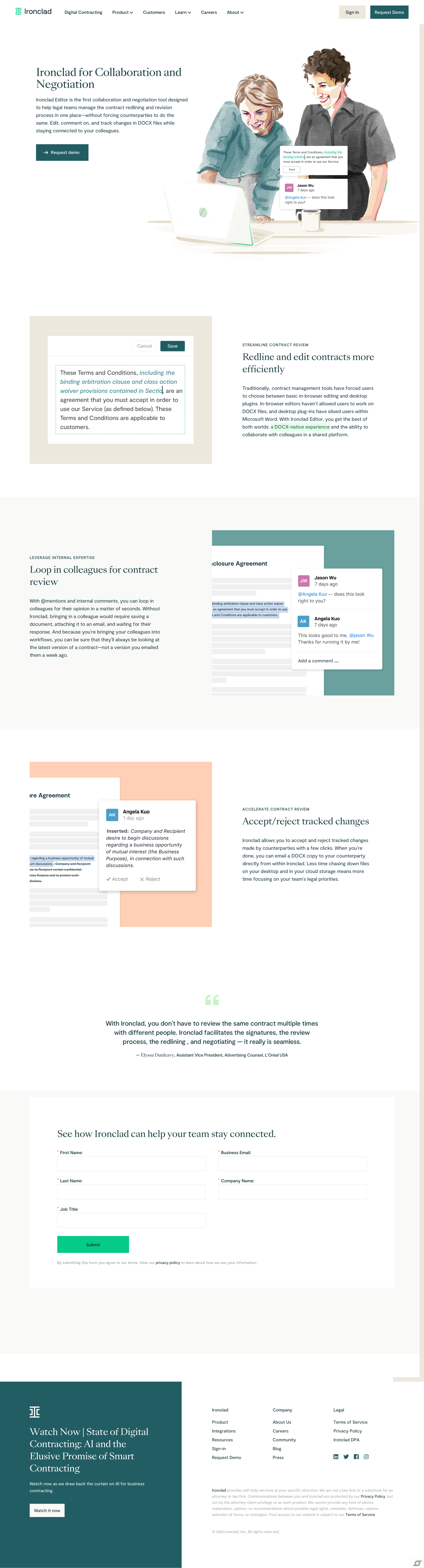 Ironclad - Contract Collaboration and Negotiation for Your Legal Team l Ironclad screen