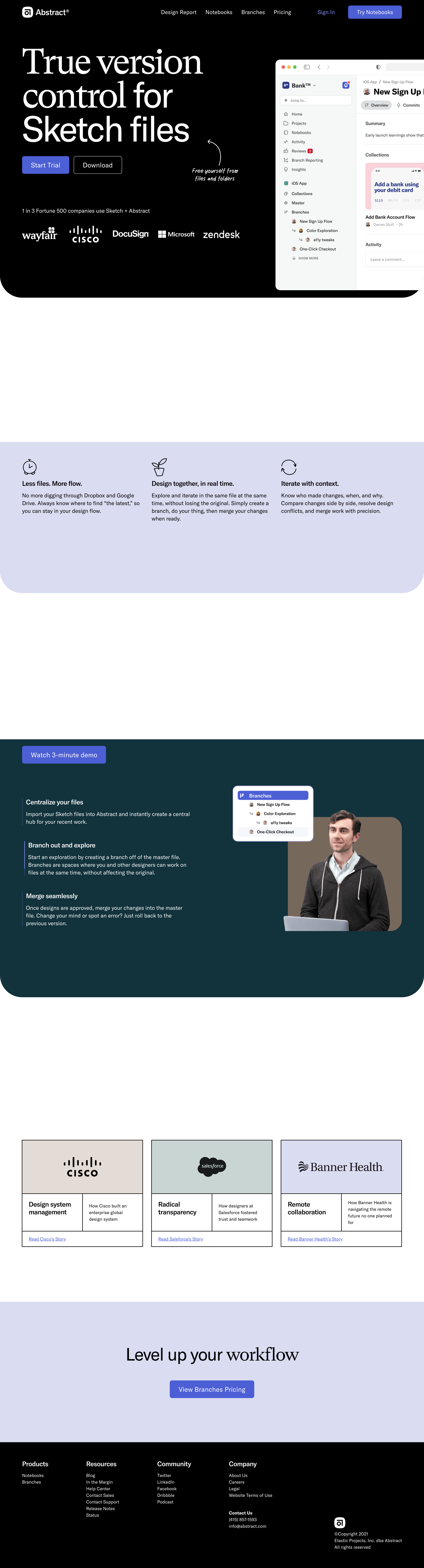 Abstract - Version control for Sketch Abstract screen