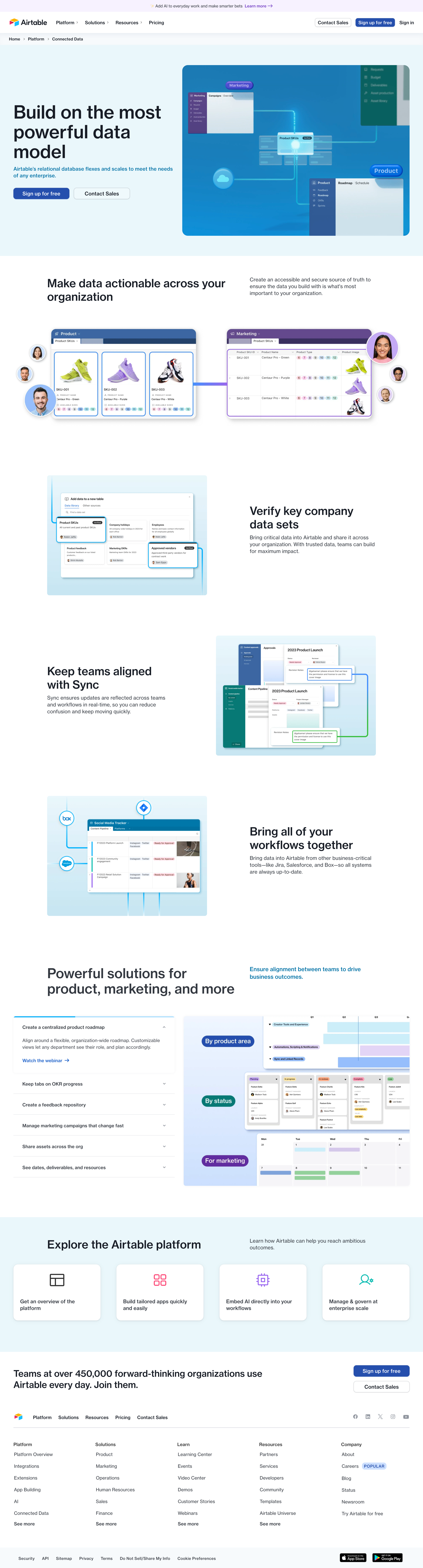 Airtable - Connected Data Build on the most powerful data model | Airtable screen