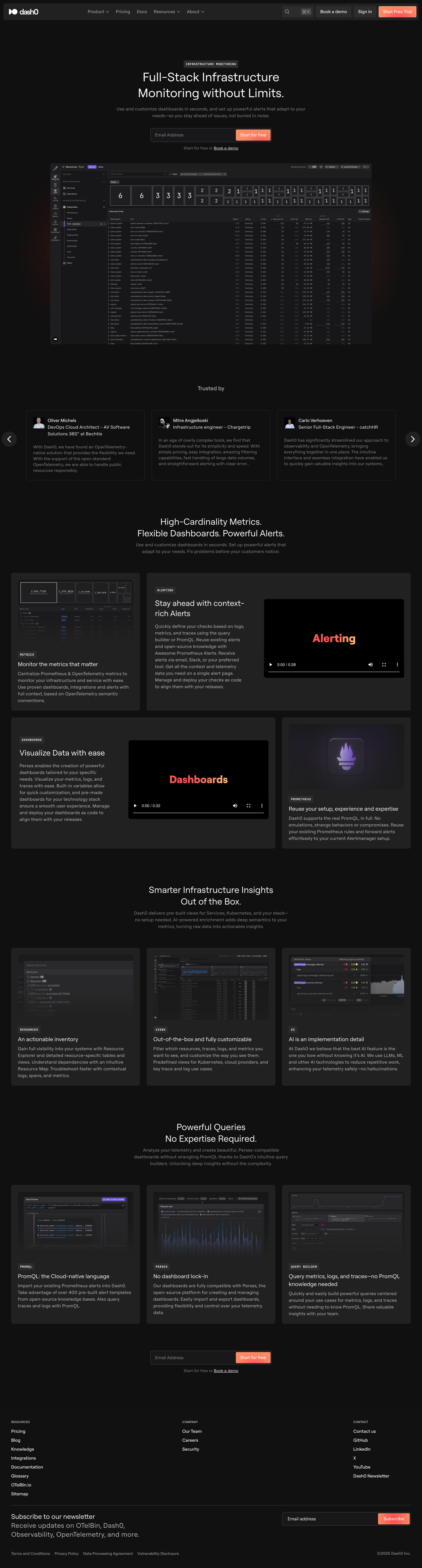 Dash0 - Infrastructure Monitoring · Dash0 screen