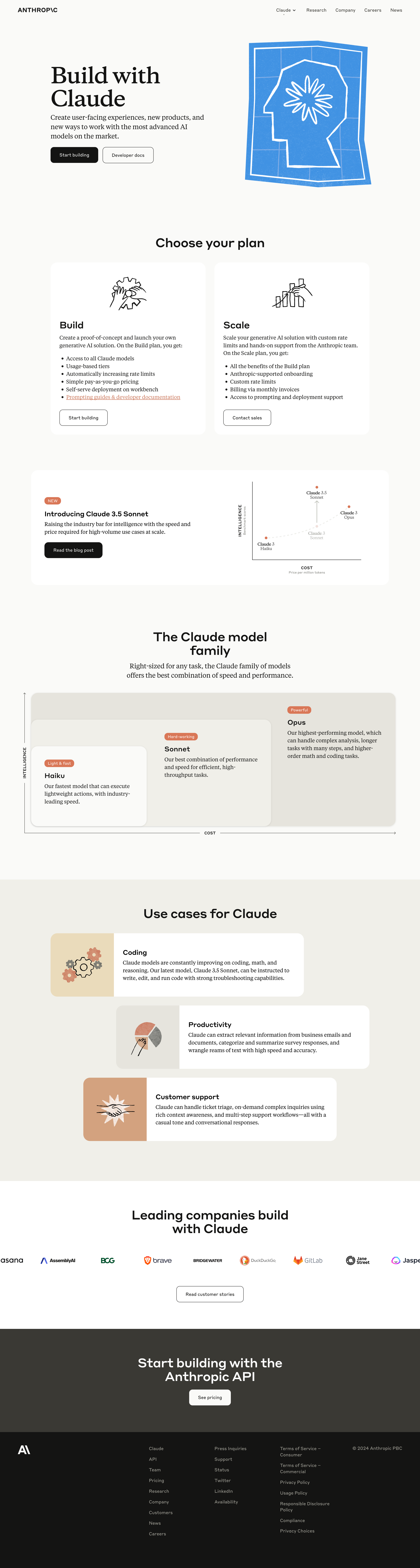 Claude - Build with Claude | Anthropic screen
